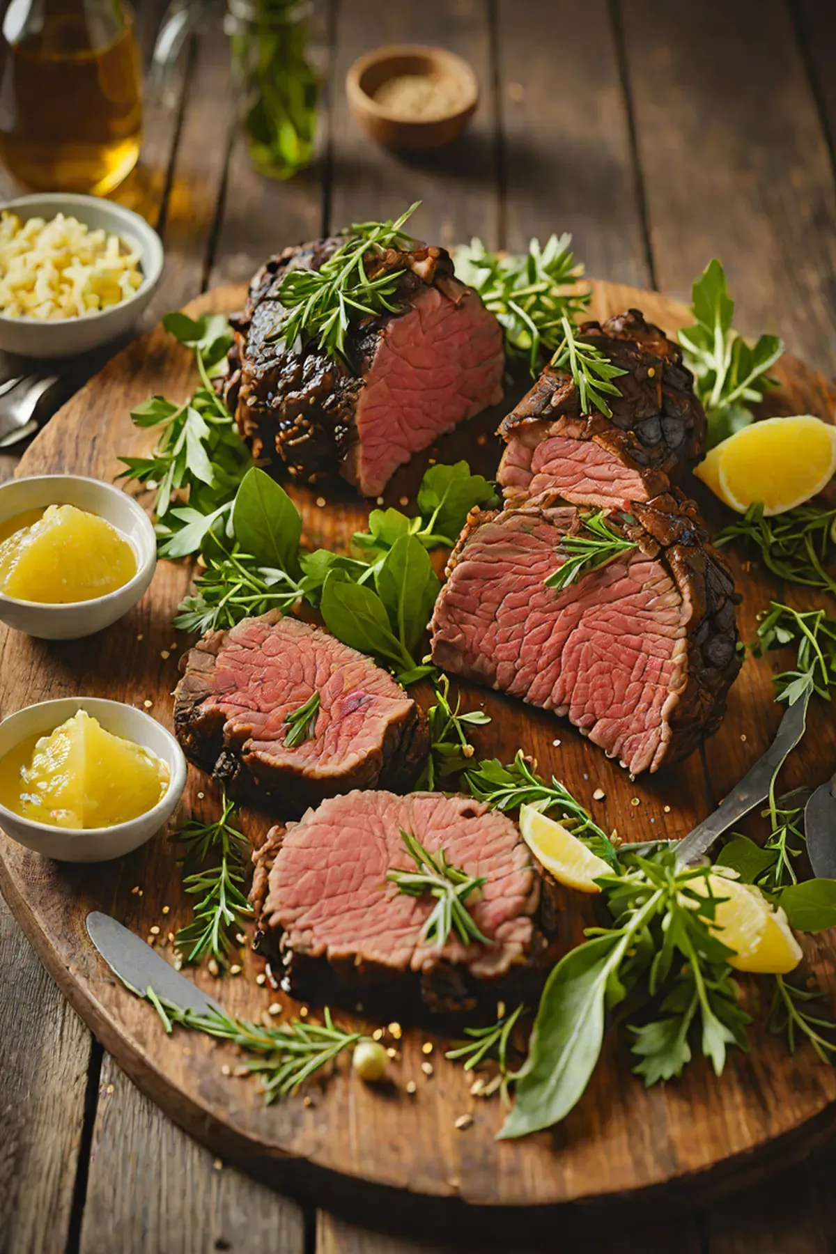 Roasted Bison with Rocket