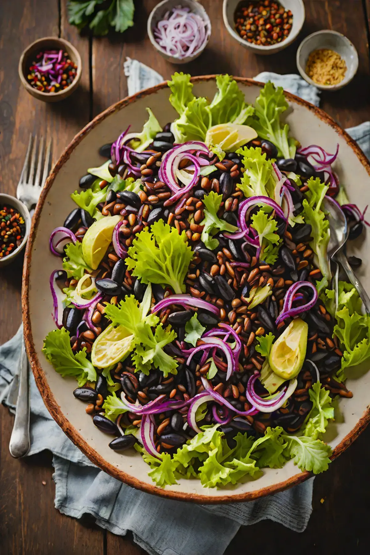 Roasted Black Beans with Cabbage