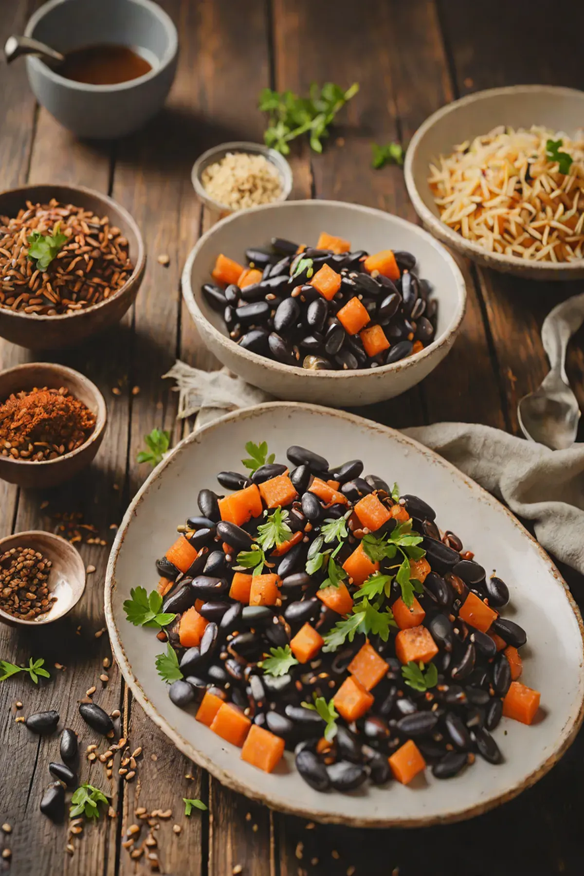 Roasted Black Beans with Carrot