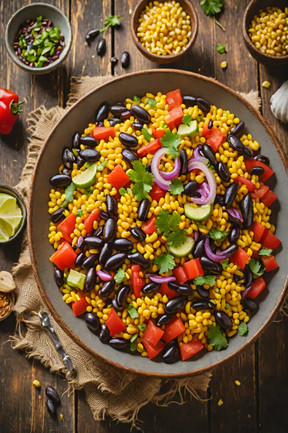 Roasted Black Beans with Corn
