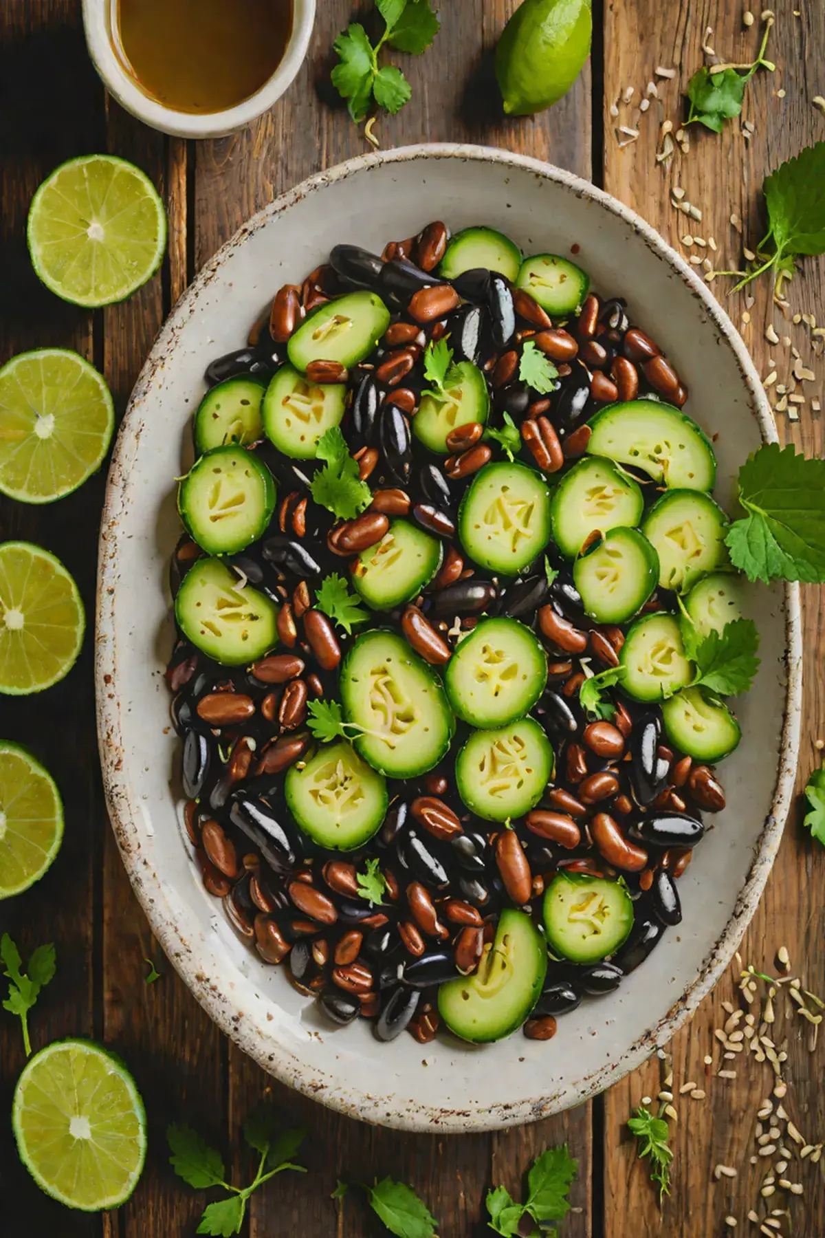 Roasted Black Beans with Cucumber
