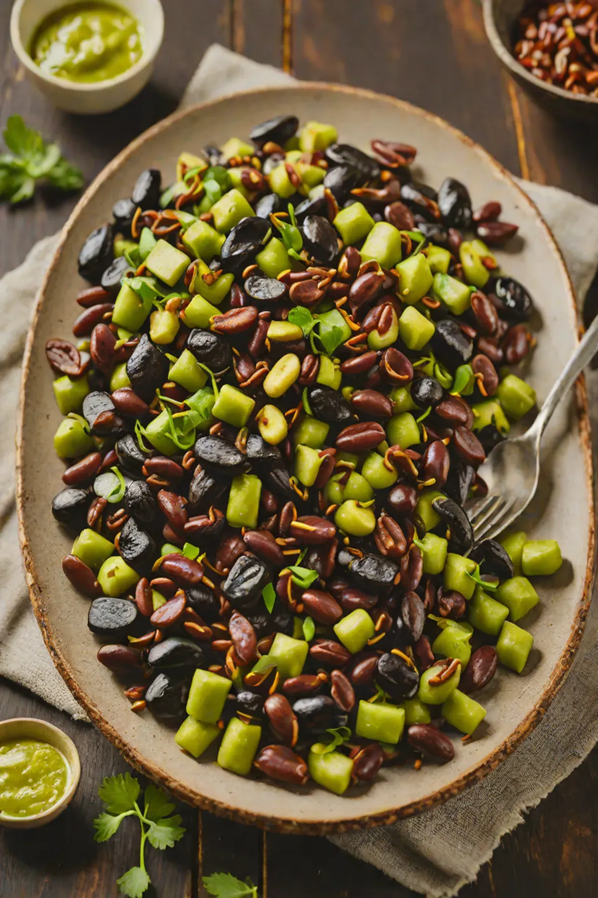Roasted Black Beans with Edamame