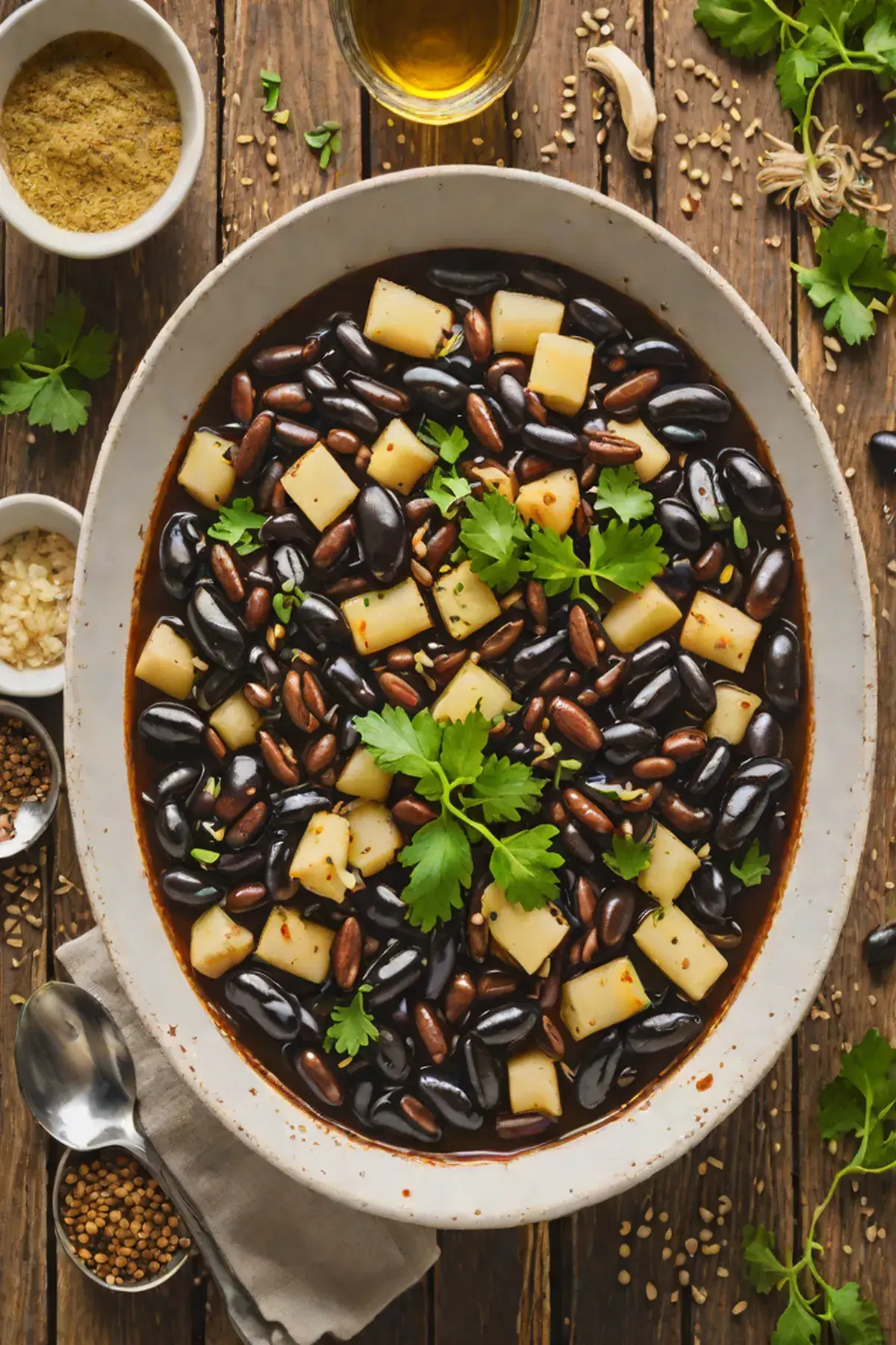 Roasted Black Beans with Parsnip