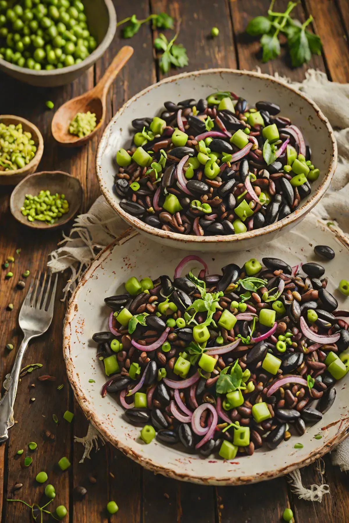 Roasted Black Beans with Pea and Cumin Spice