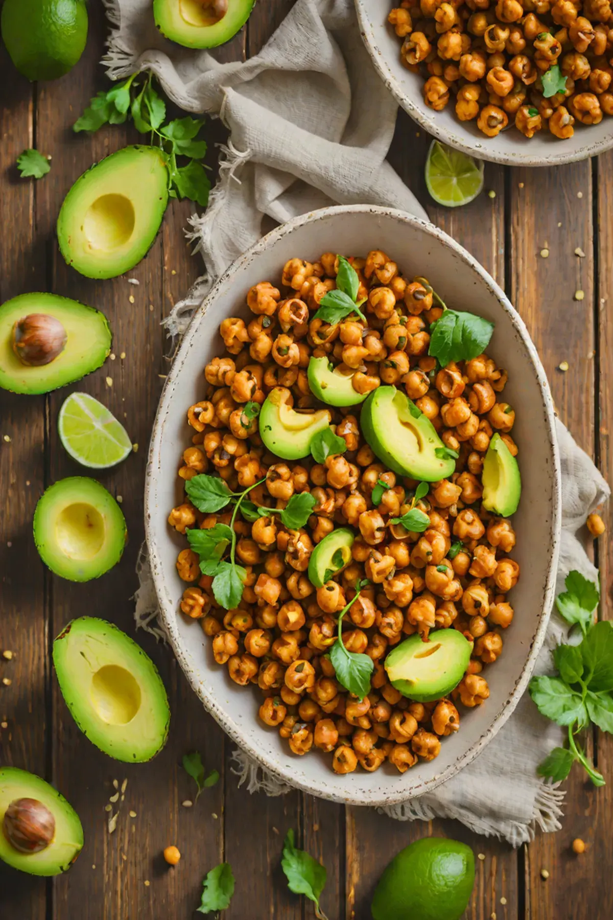 Roasted Chickpeas with Avocado