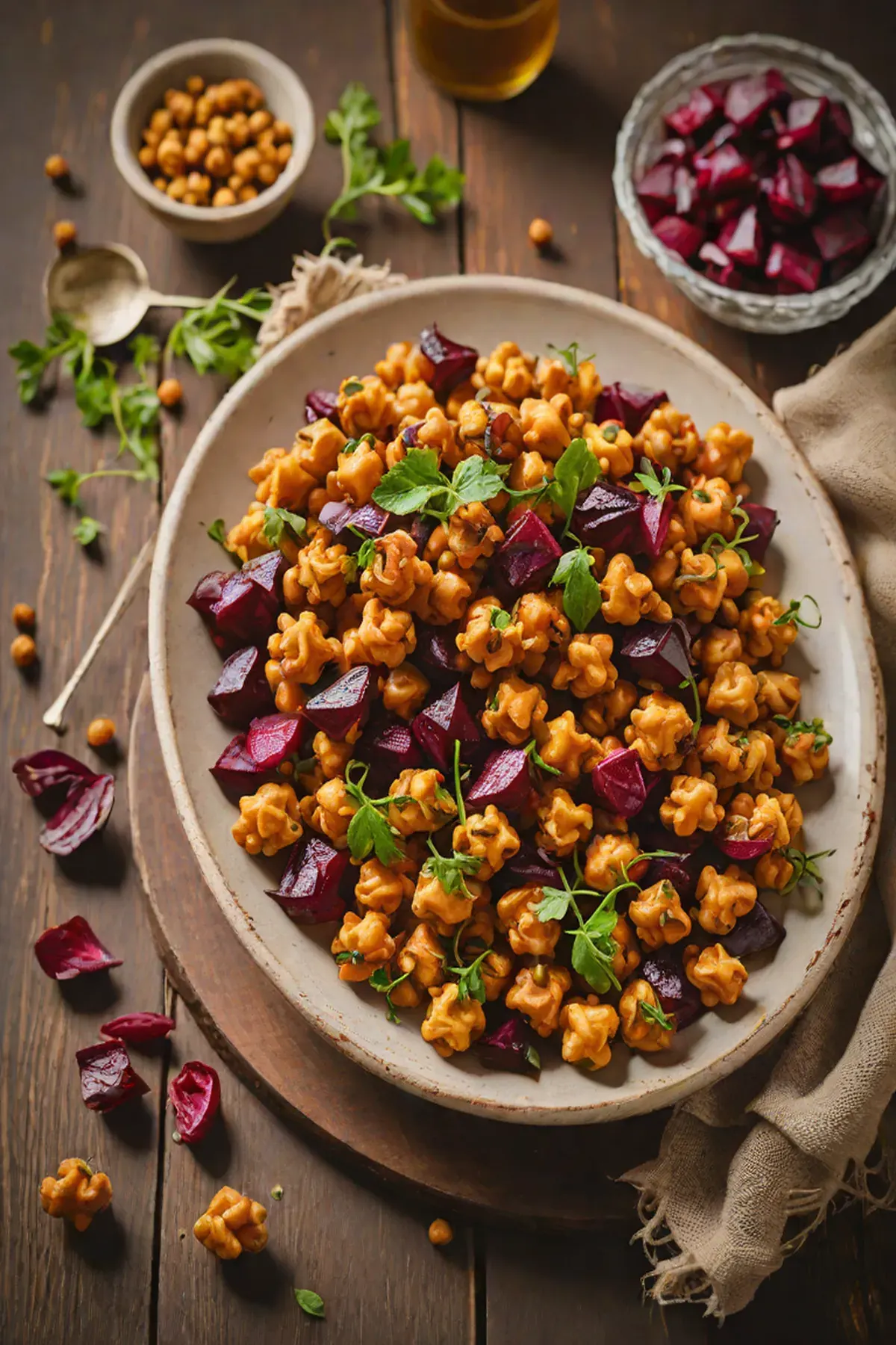 Roasted Chickpeas with Beetroot