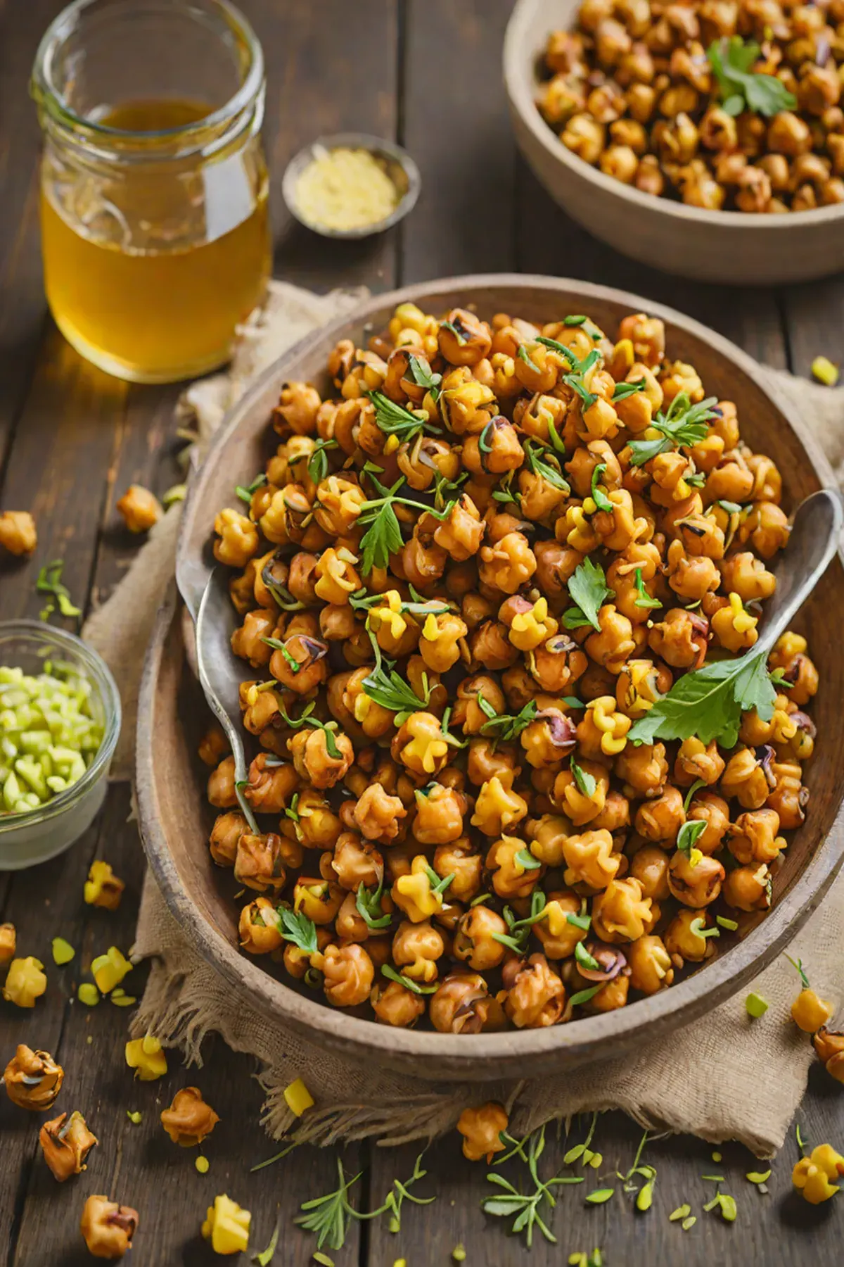 Roasted Chickpeas with Corn