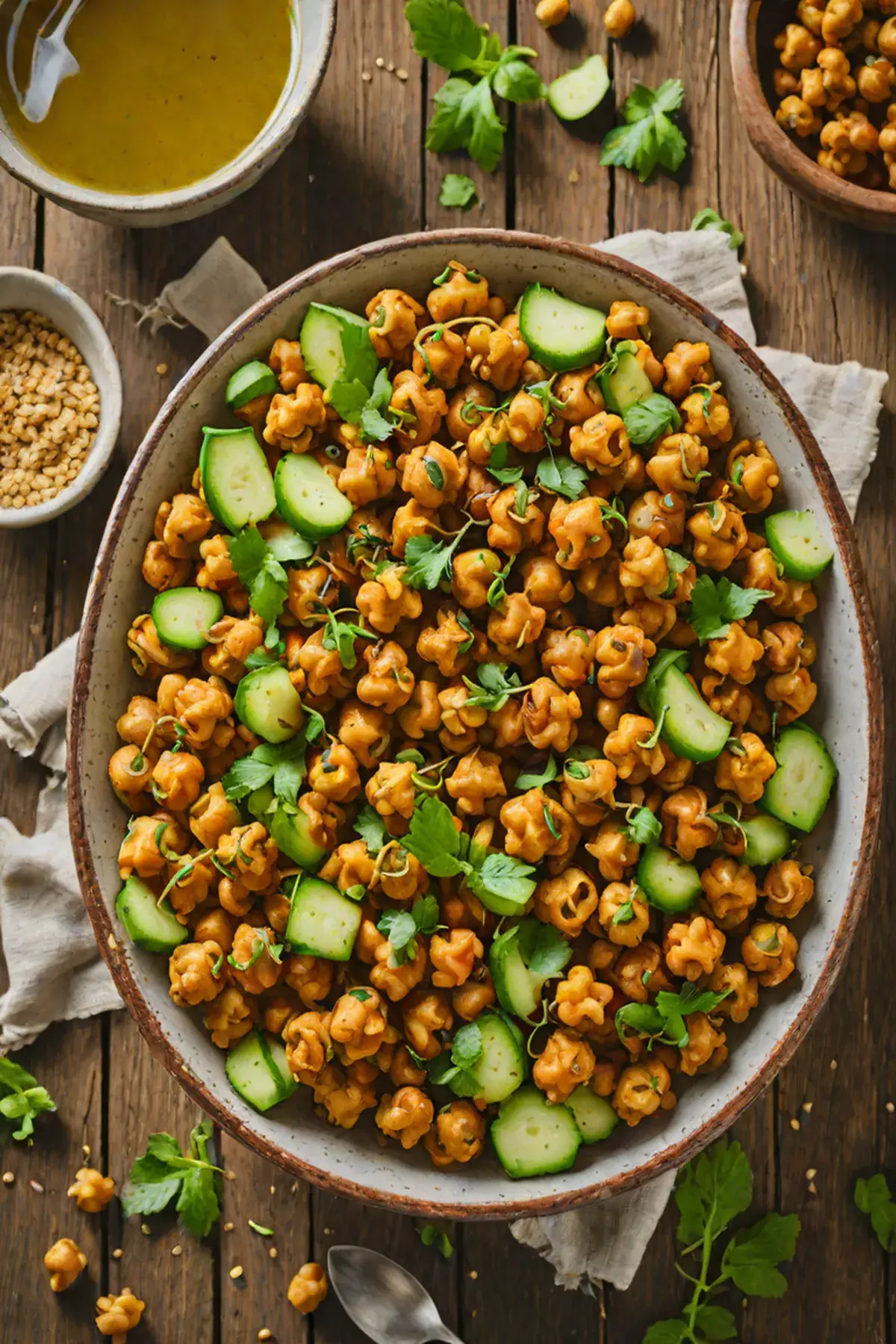 Roasted Chickpeas with Cucumber