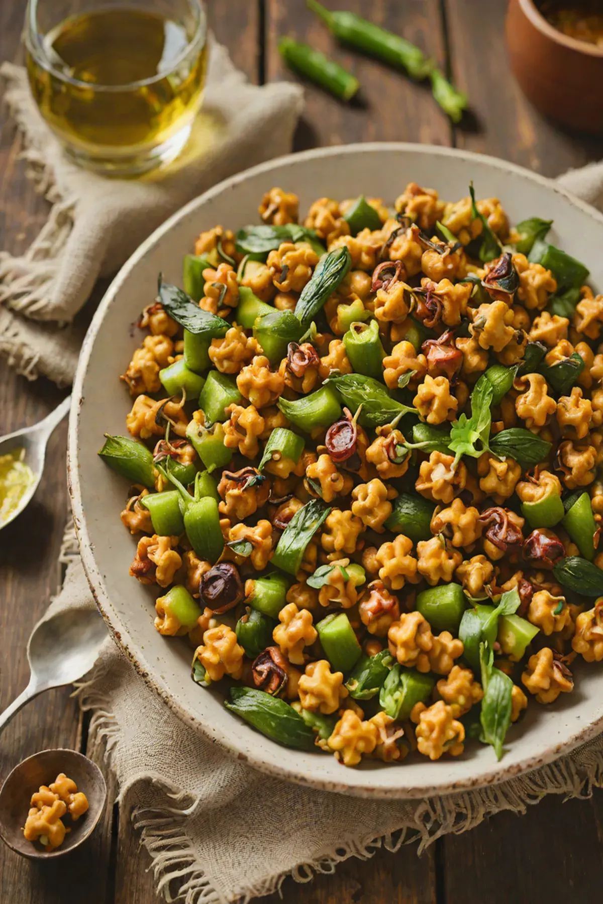 Roasted Chickpeas with Okra