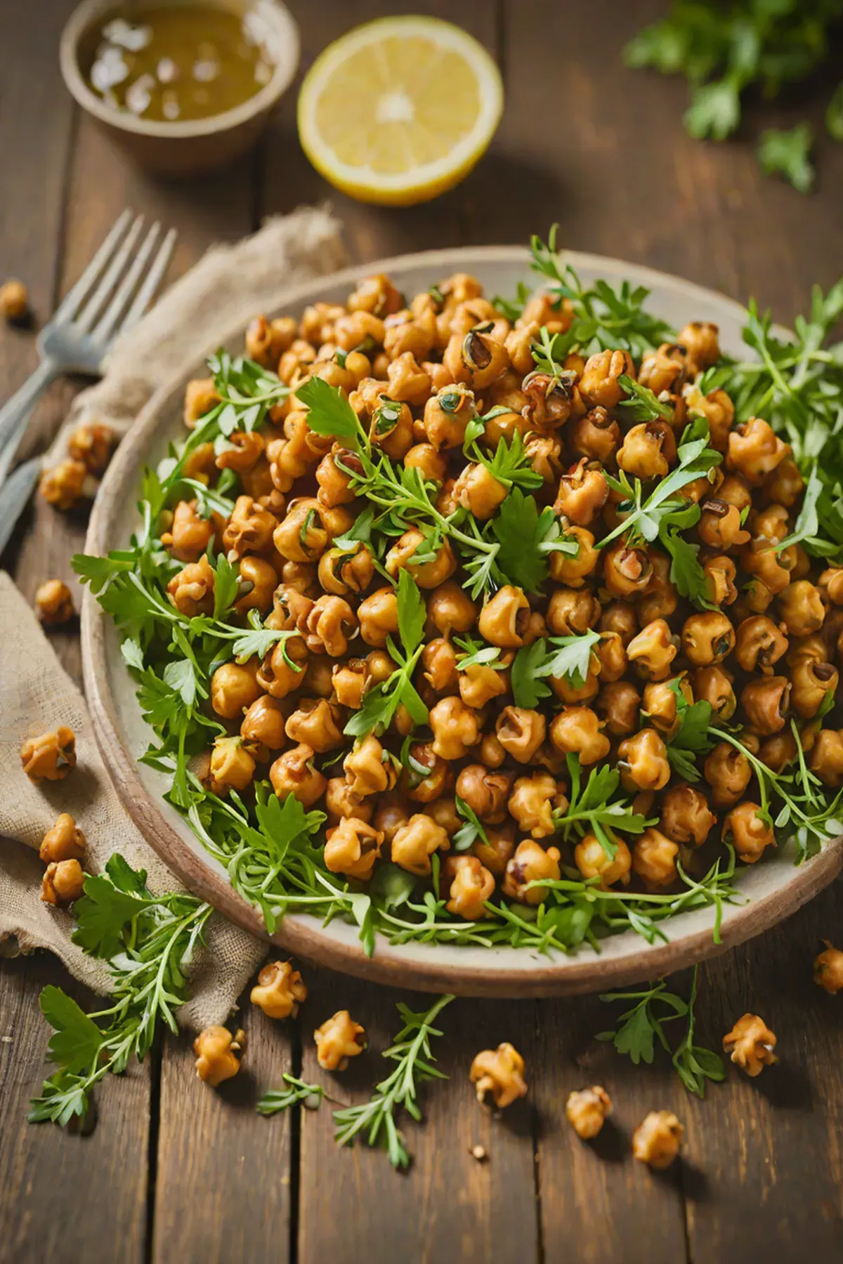 Roasted Chickpeas with Rocket