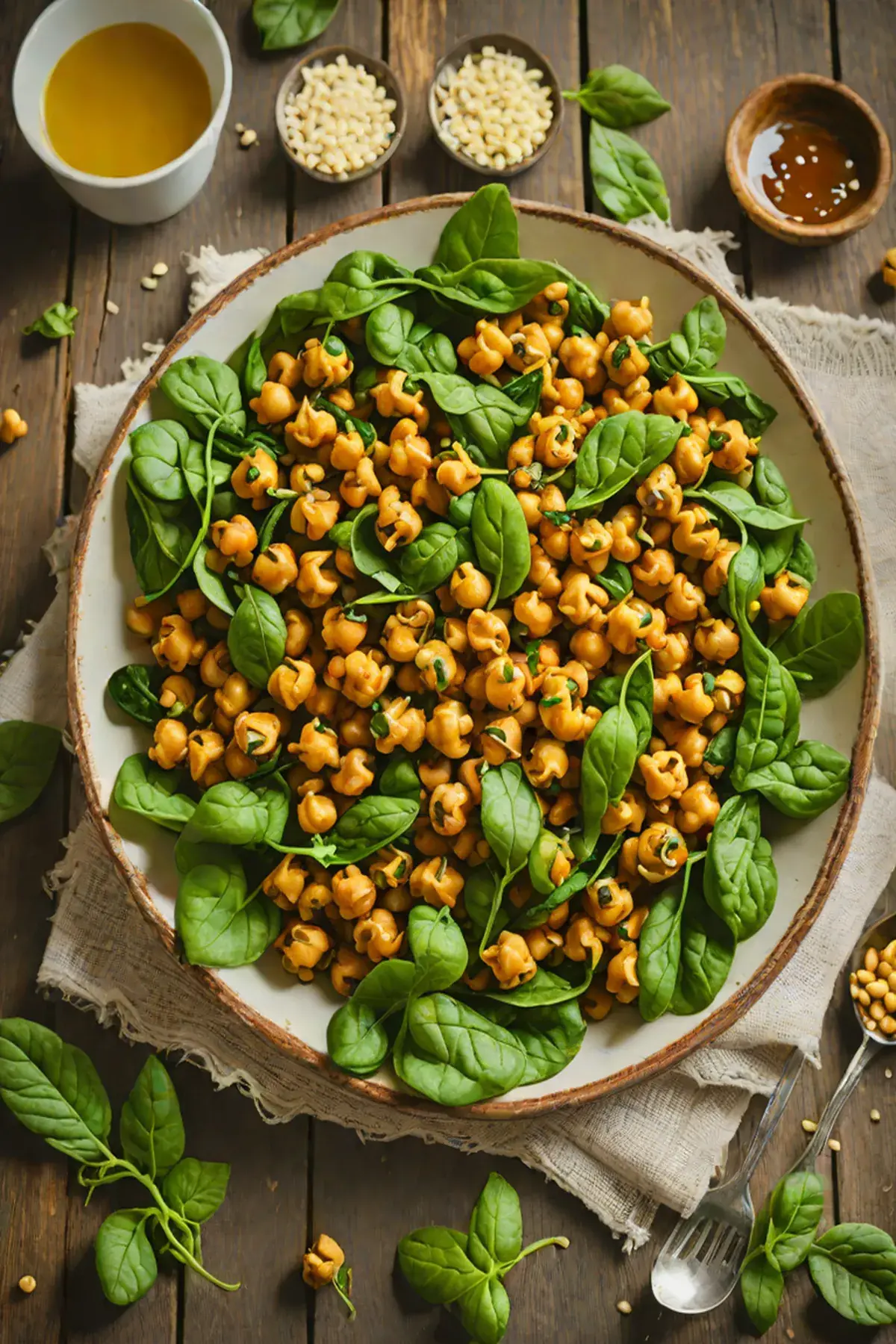 Roasted Chickpeas with Spinach