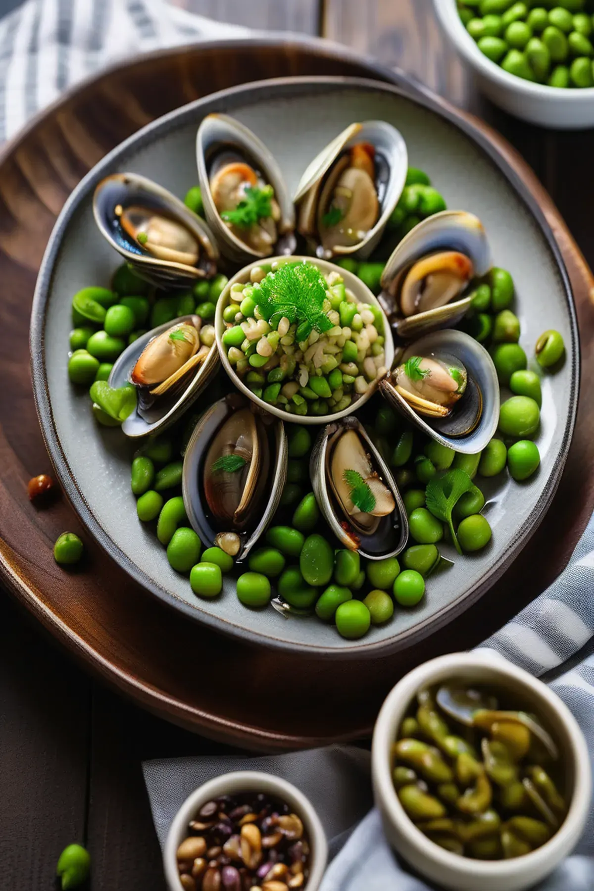 Roasted Clams with Edamame