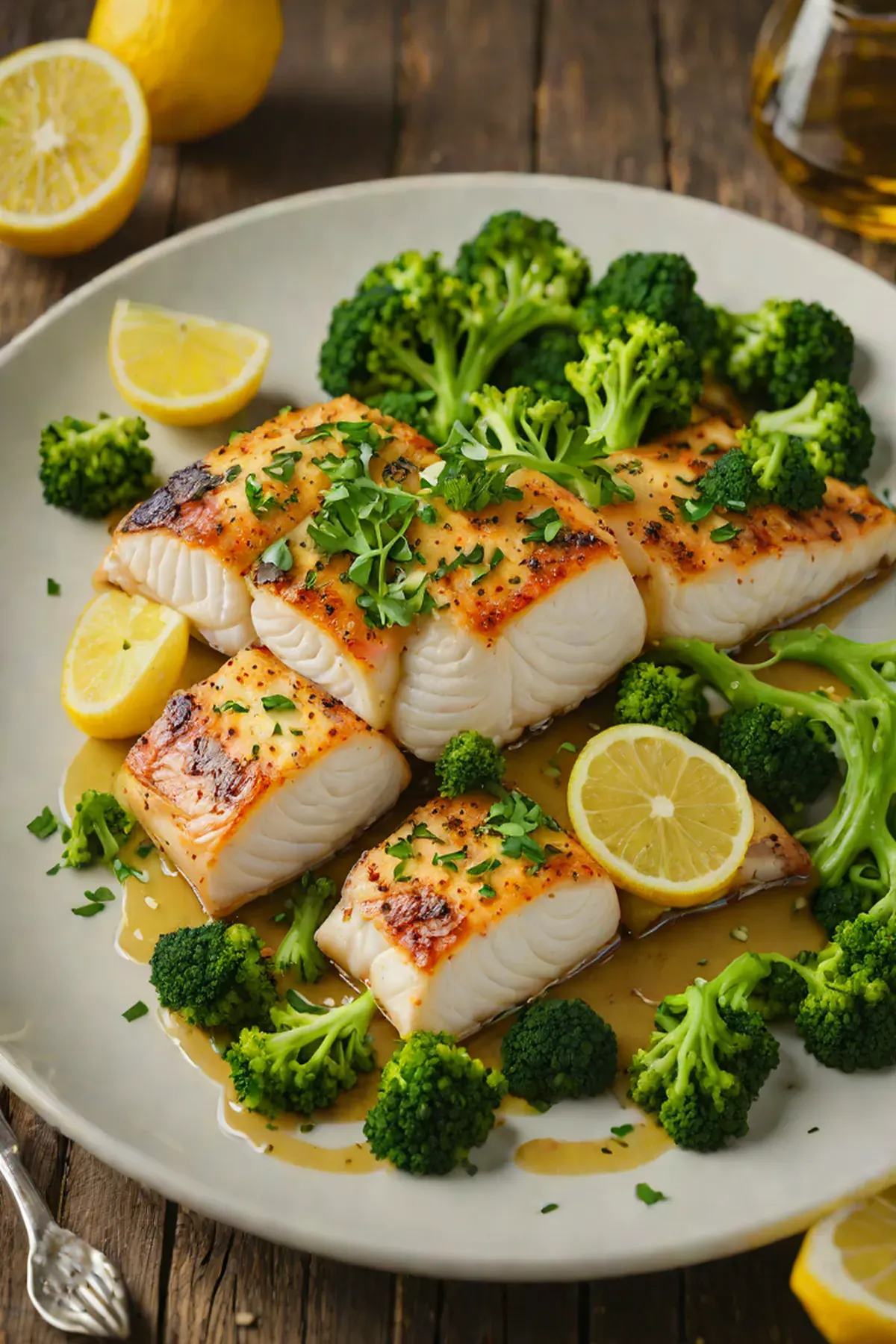 Roasted Cod with Broccoli