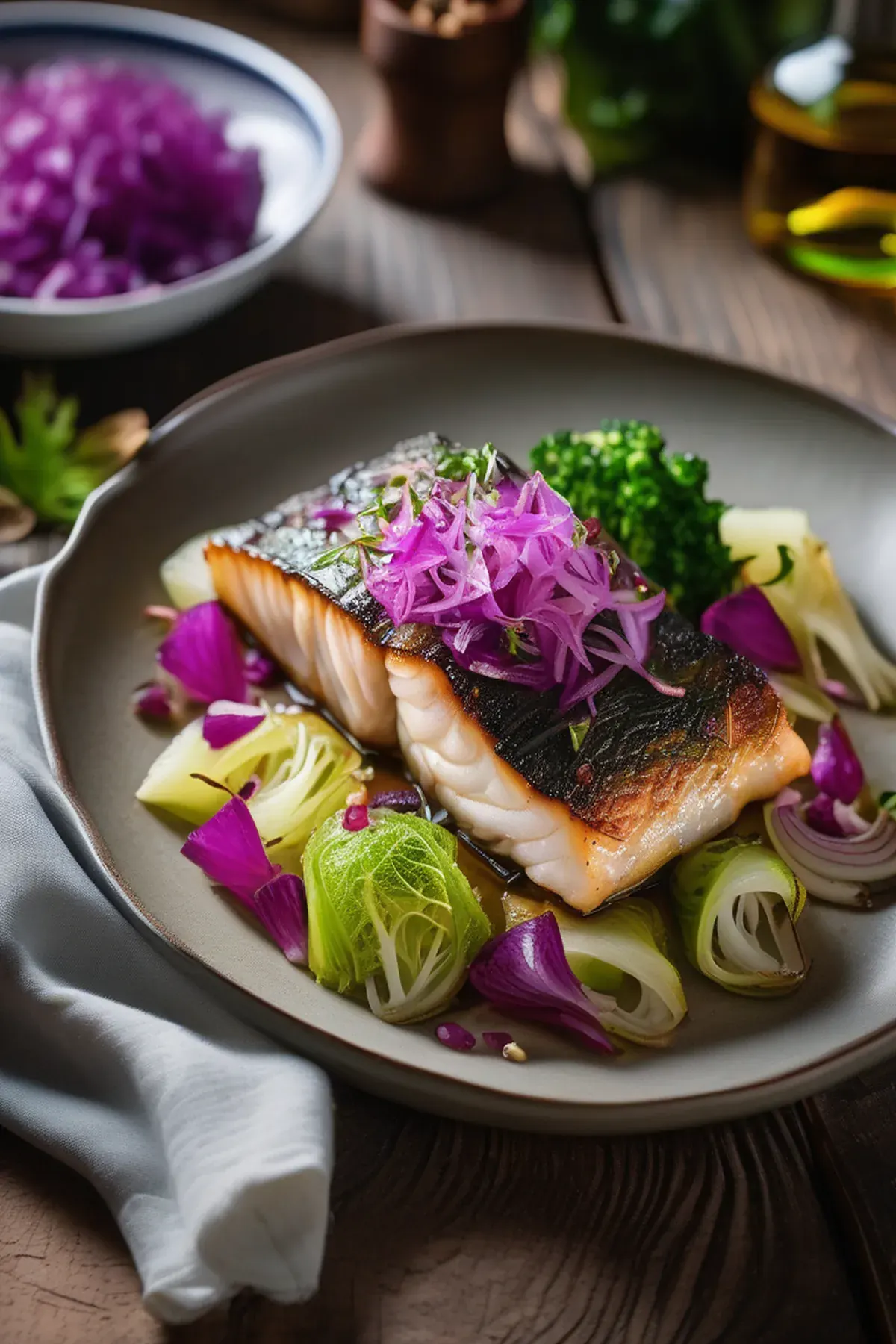 Roasted Cod with Cabbage