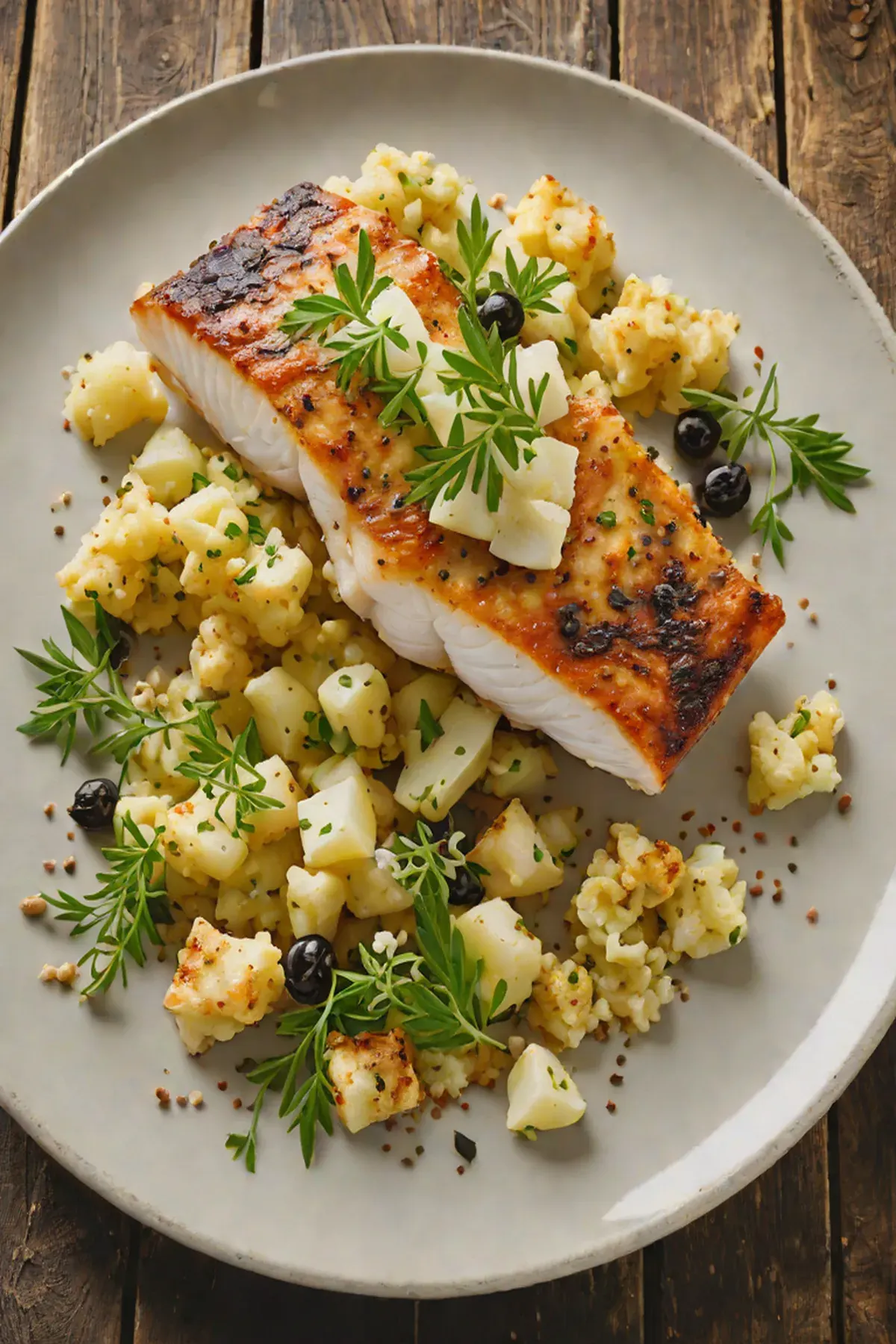 Roasted Cod with Cauliflower