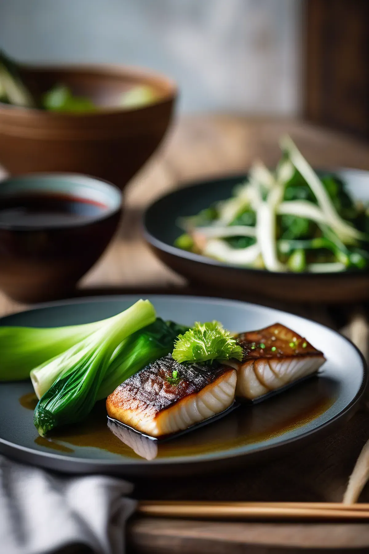 Roasted Cod with Pak Choi