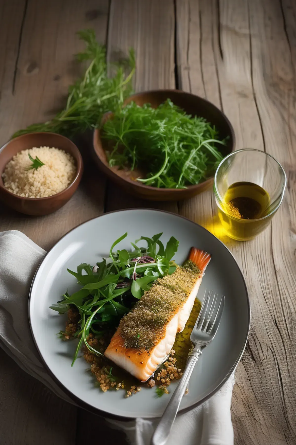 Roasted Cod with Rocket