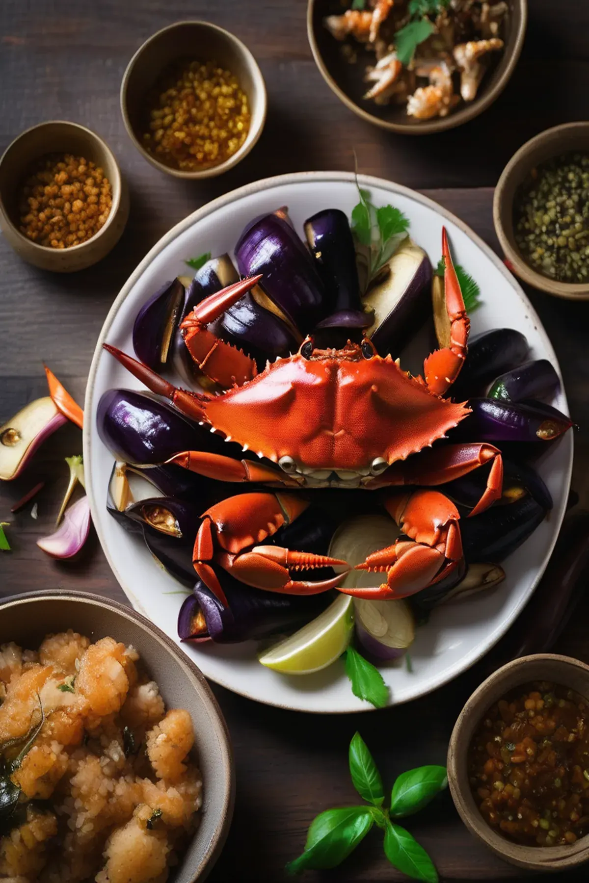 Roasted Crab with Aubergine