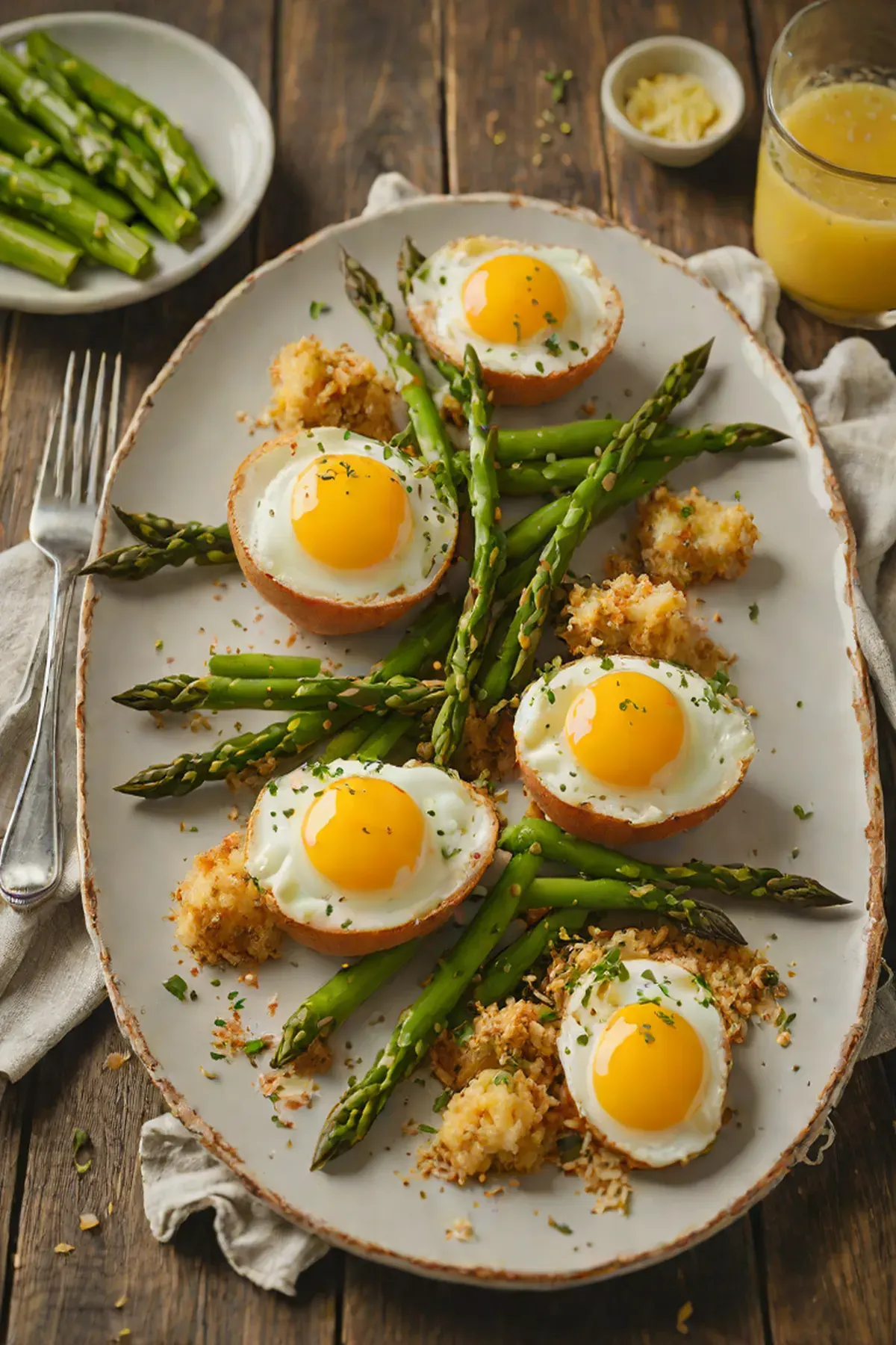 Roasted Eggs with Asparagus