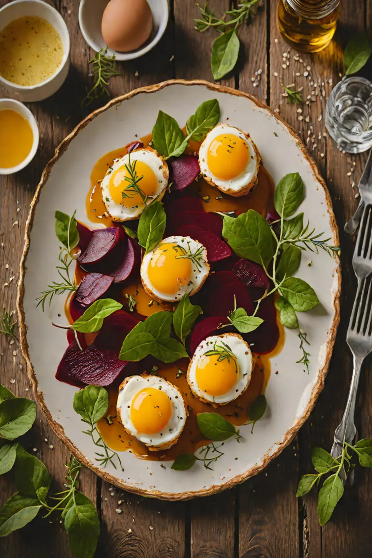 Roasted Eggs with Beetroot