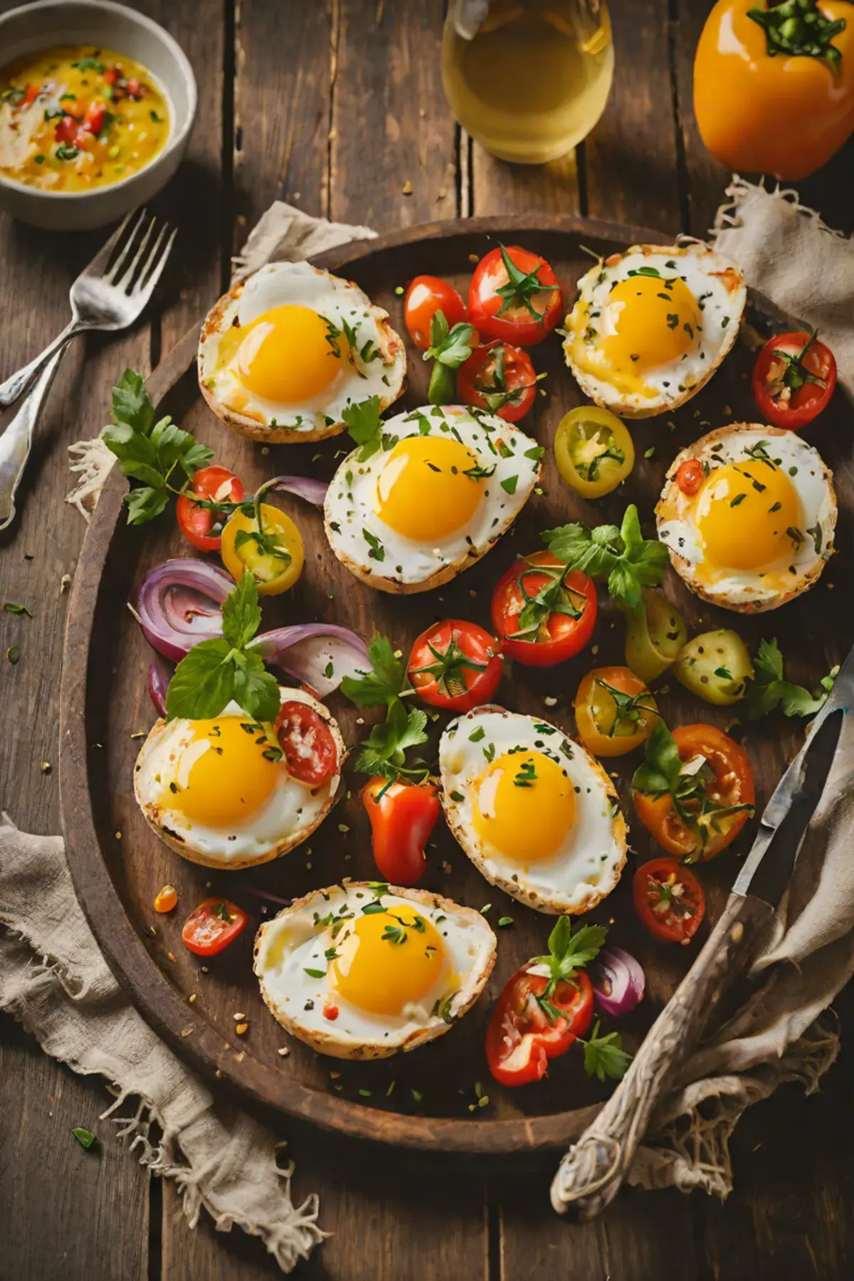 Roasted Eggs with Bell Pepper
