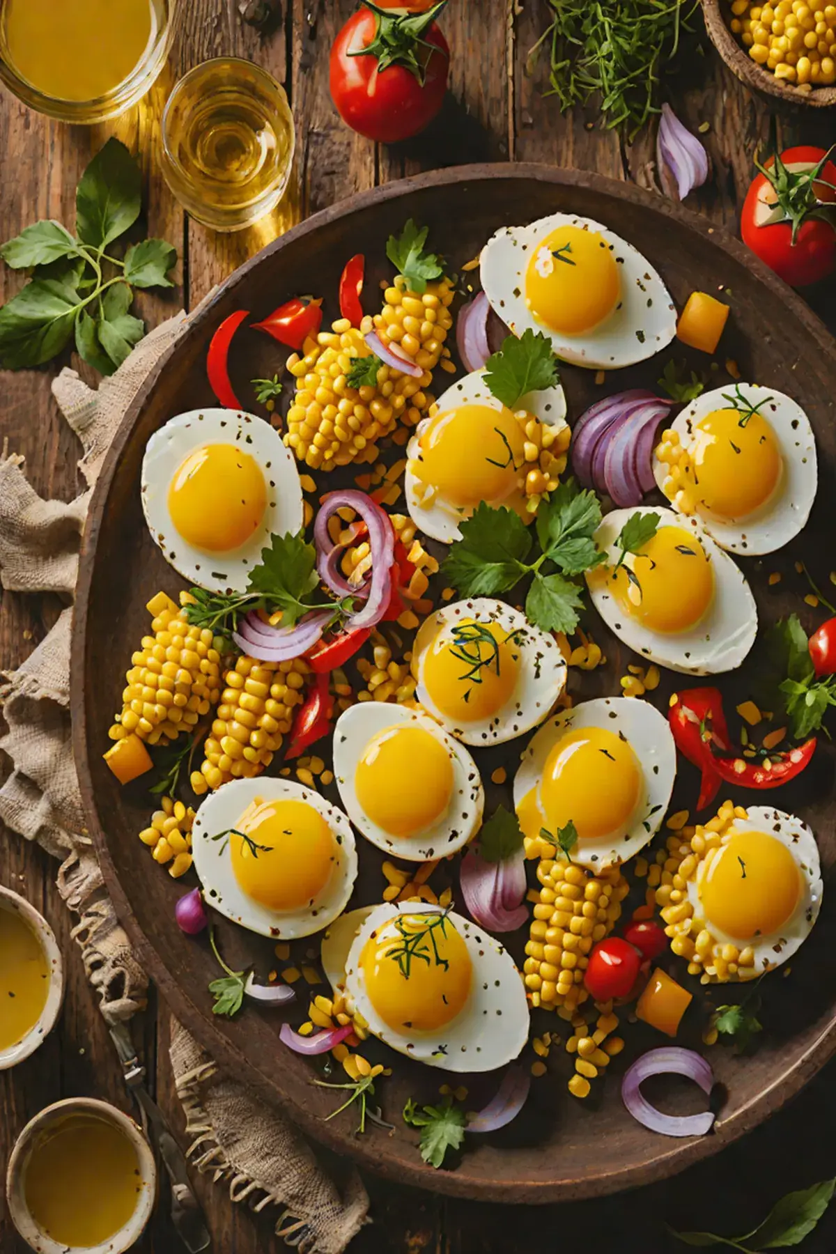 Roasted Eggs with Corn