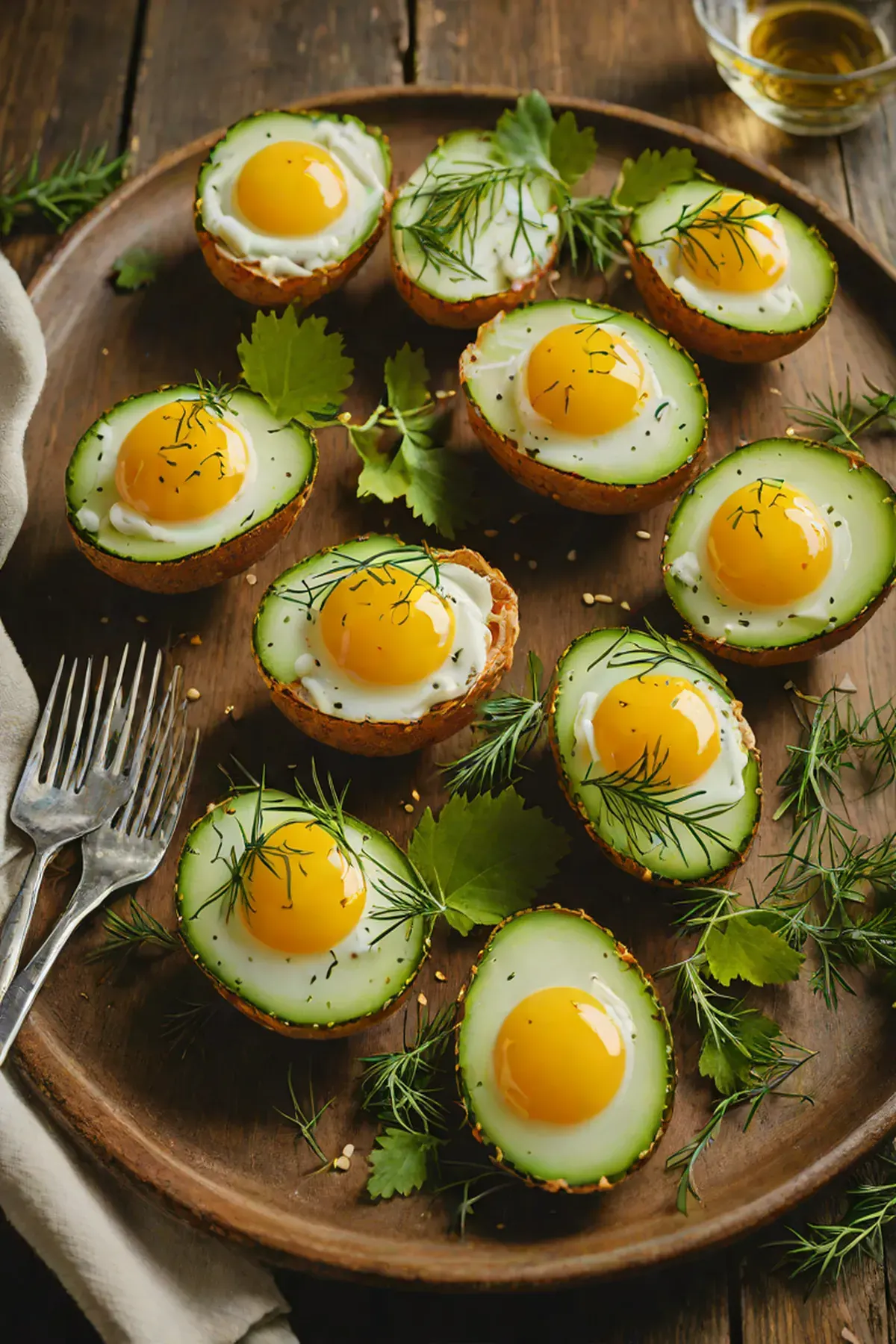 Roasted Eggs with Cucumber