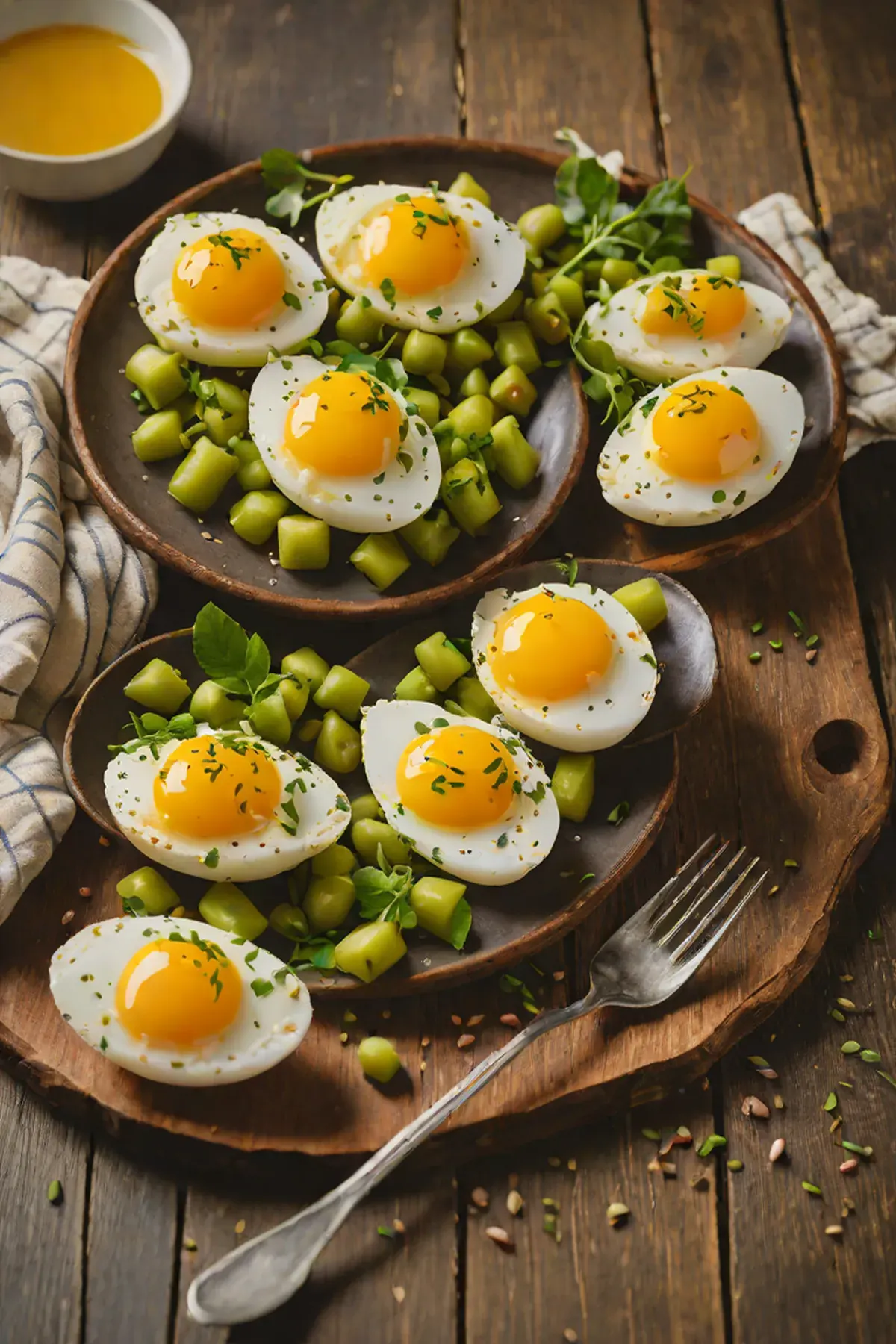Roasted Eggs with Edamame