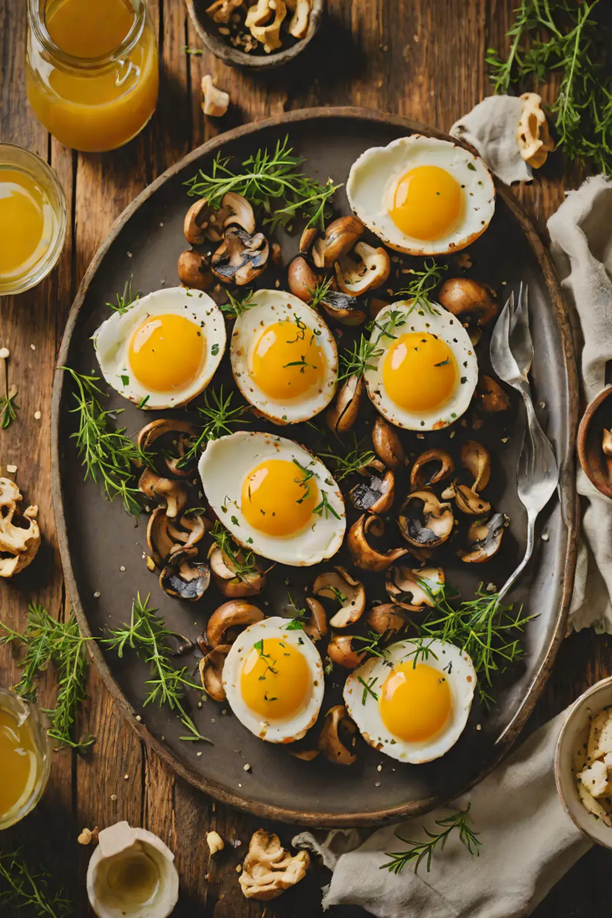 Roasted Eggs with Mushroom