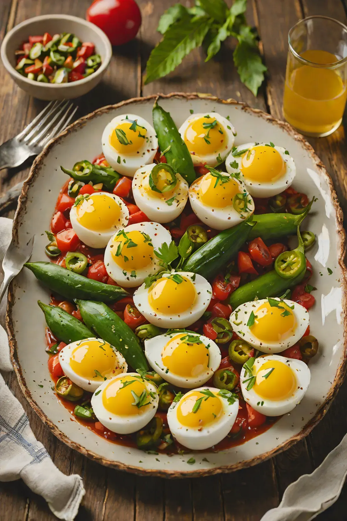 Roasted Eggs with Okra