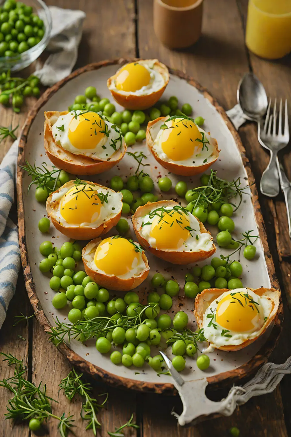 Roasted Eggs with Pea