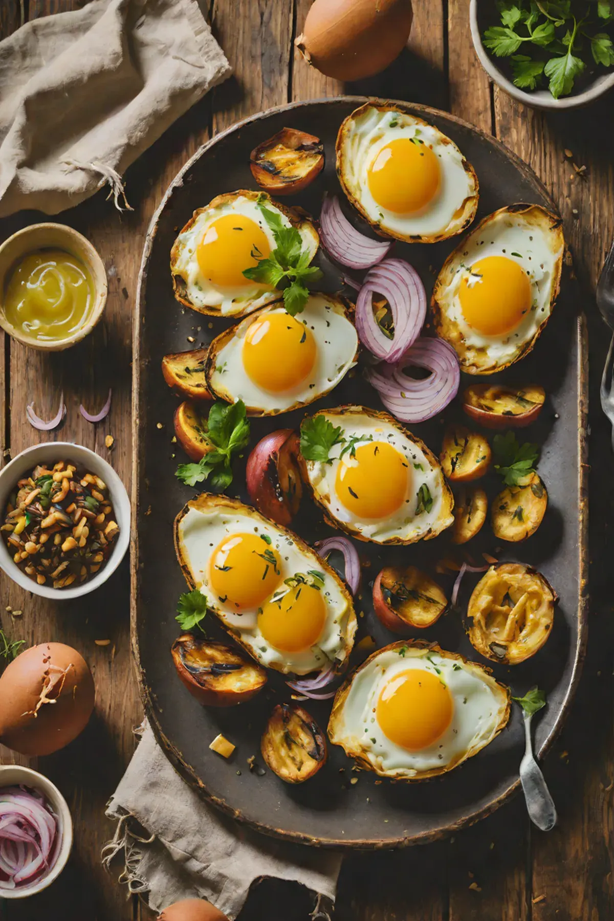 Roasted Eggs with Plantain