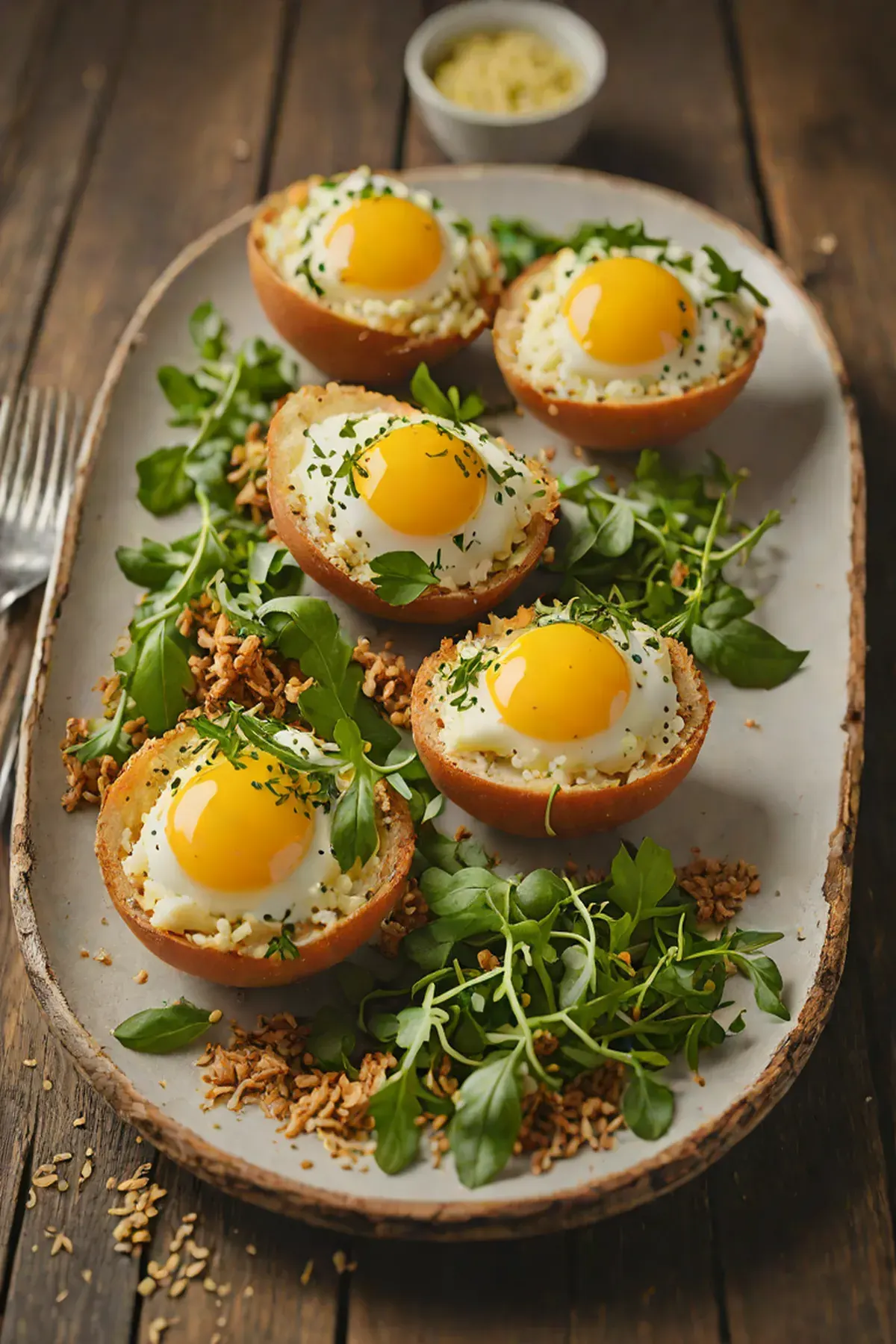 Roasted Eggs with Rocket