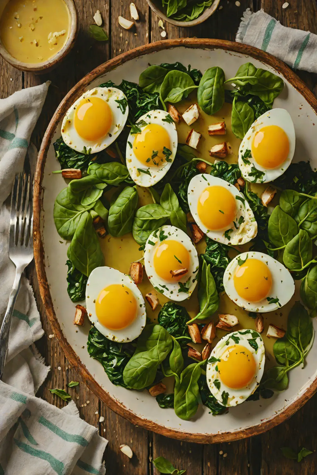 Roasted Eggs with Spinach