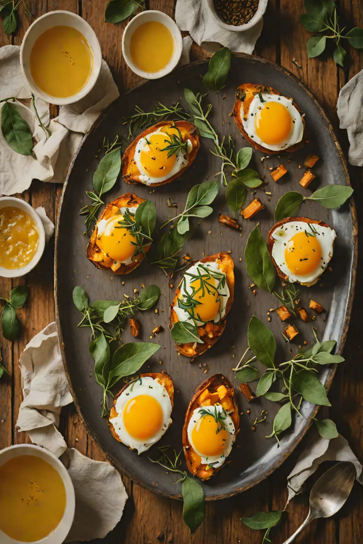 Roasted Eggs with Sweet Potato and Crispy Sage