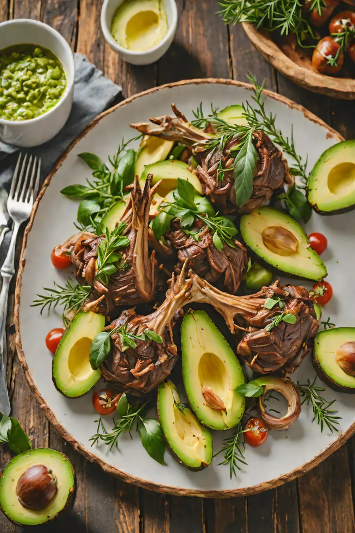 Roasted Goat with Avocado