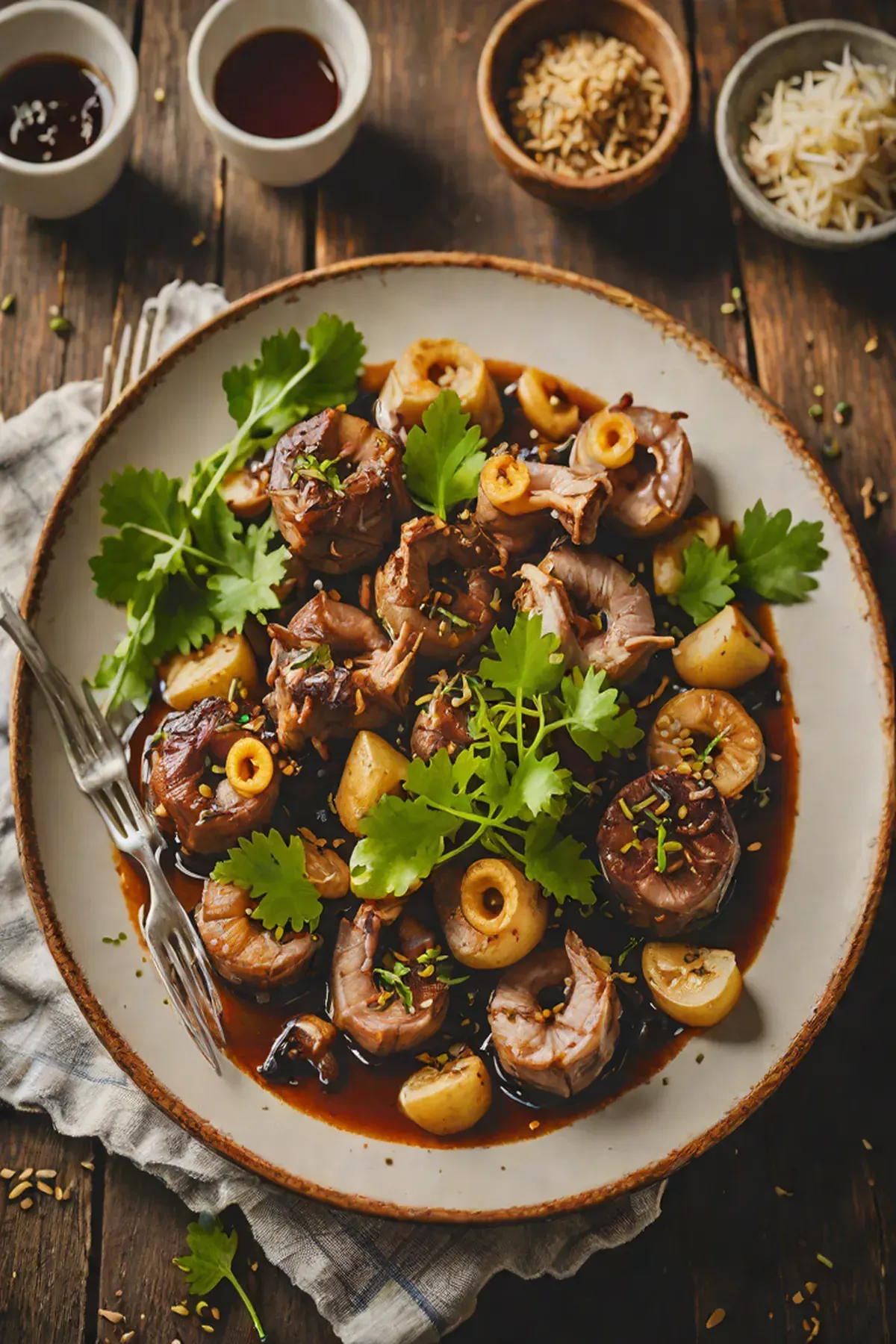 Roasted Goat with Lotus Root