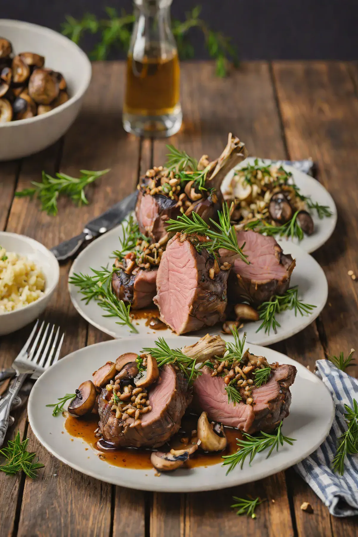 Roasted Goat with Mushroom and Herb Crust