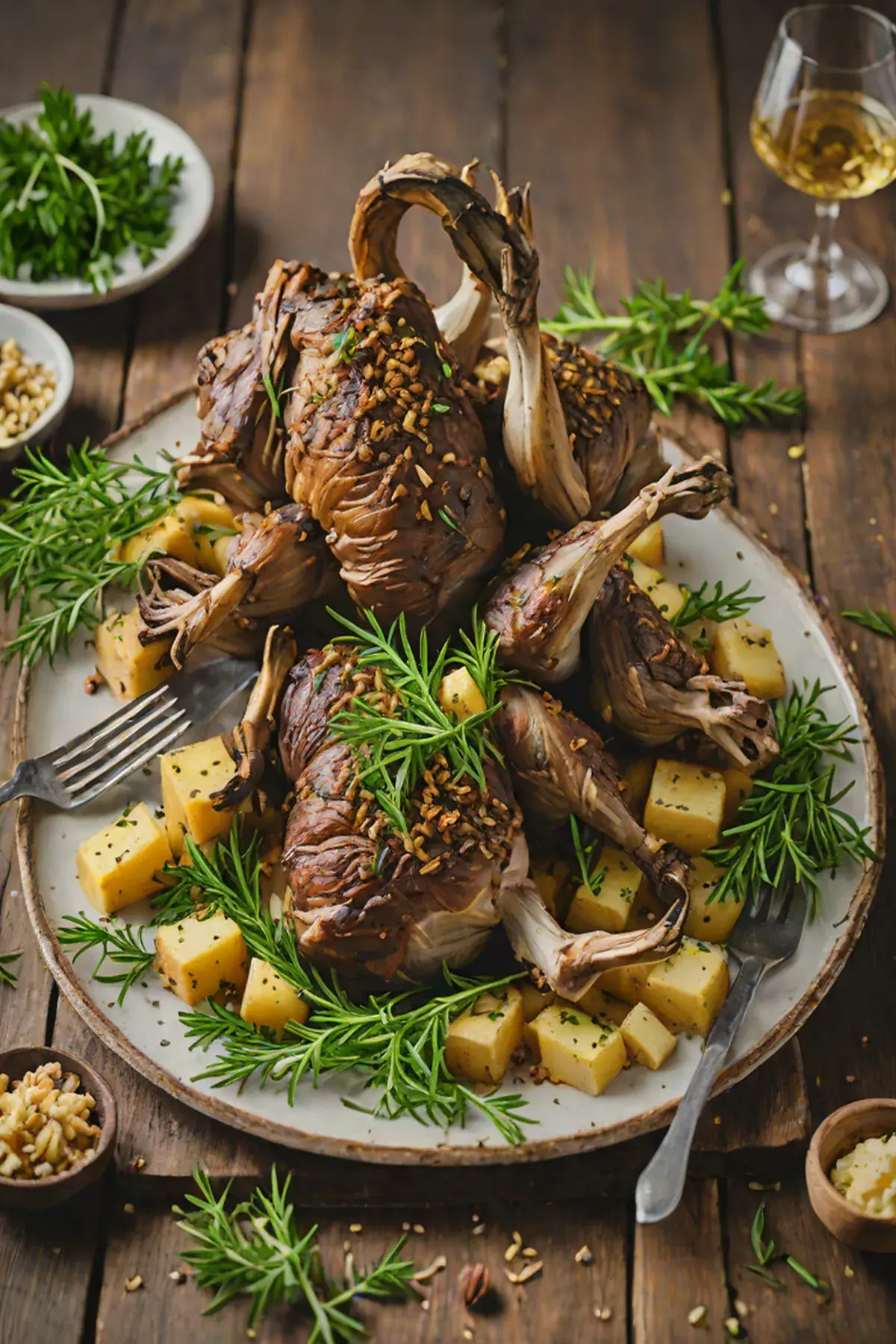 Roasted Goat with Parsnip and Herb Crust