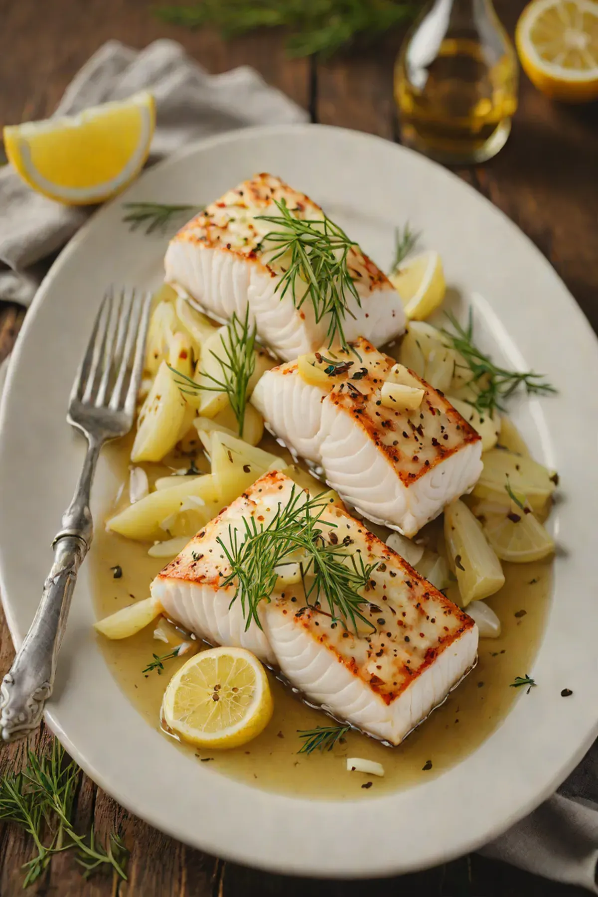 Roasted Halibut with Fennel
