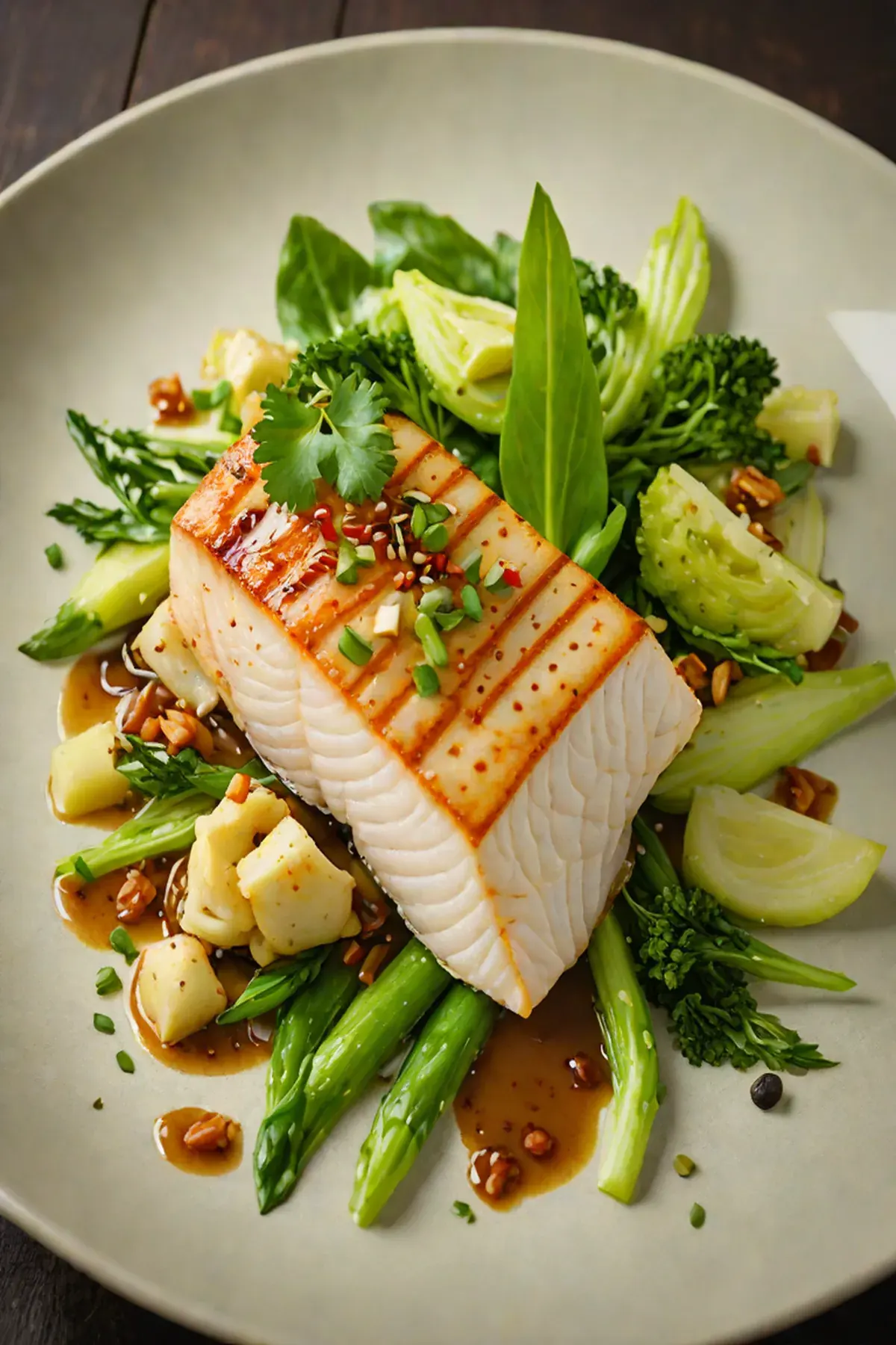 Roasted Halibut with Pak Choi