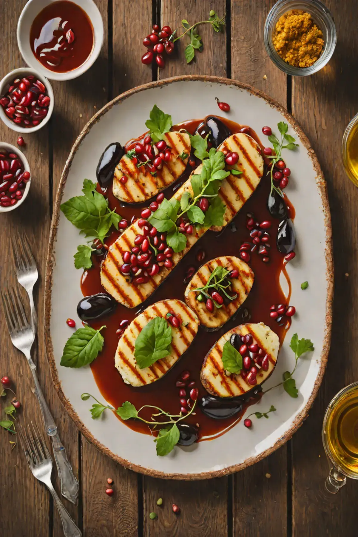 Roasted Halloumi with Aubergine
