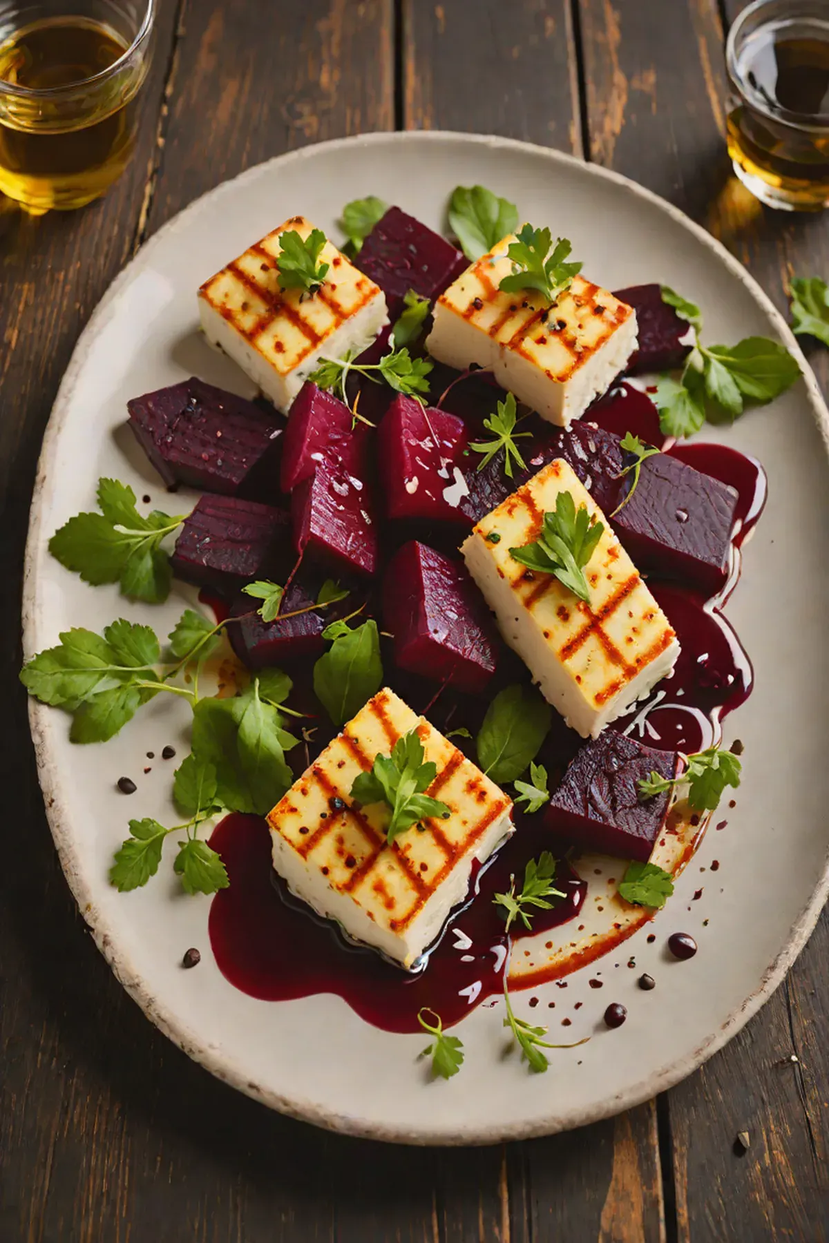 Roasted Halloumi with Beetroot