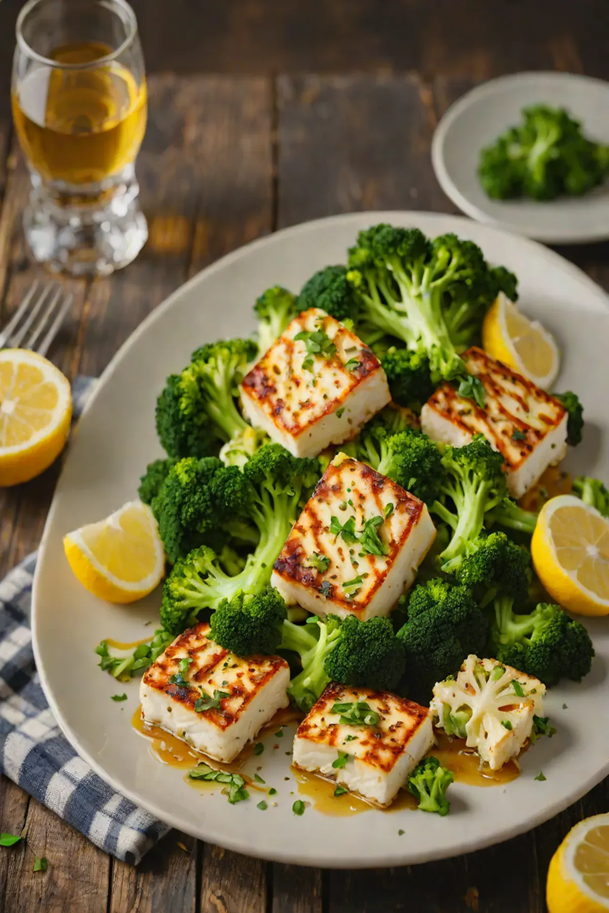 Roasted Halloumi with Broccoli