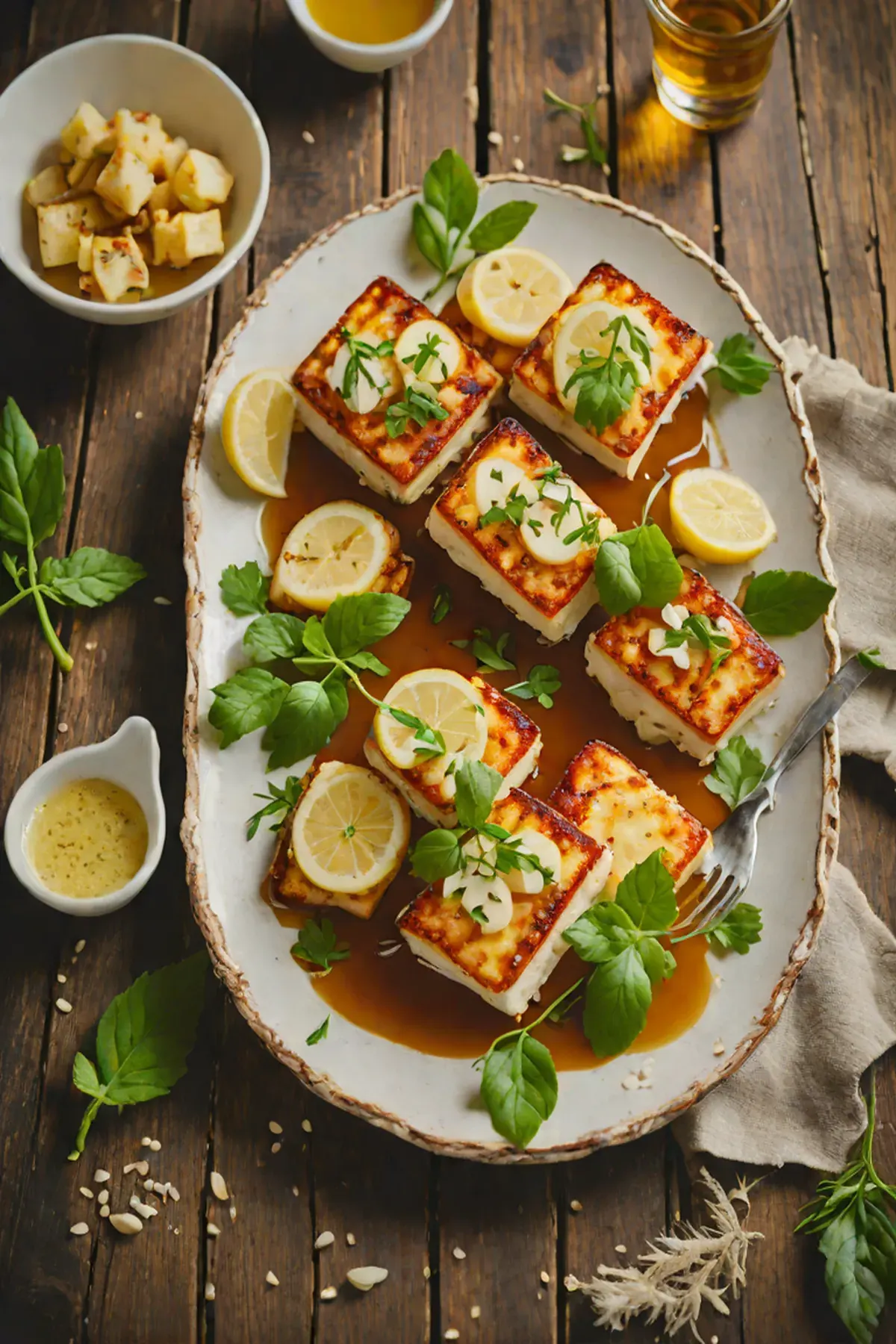 Roasted Halloumi with Ginger