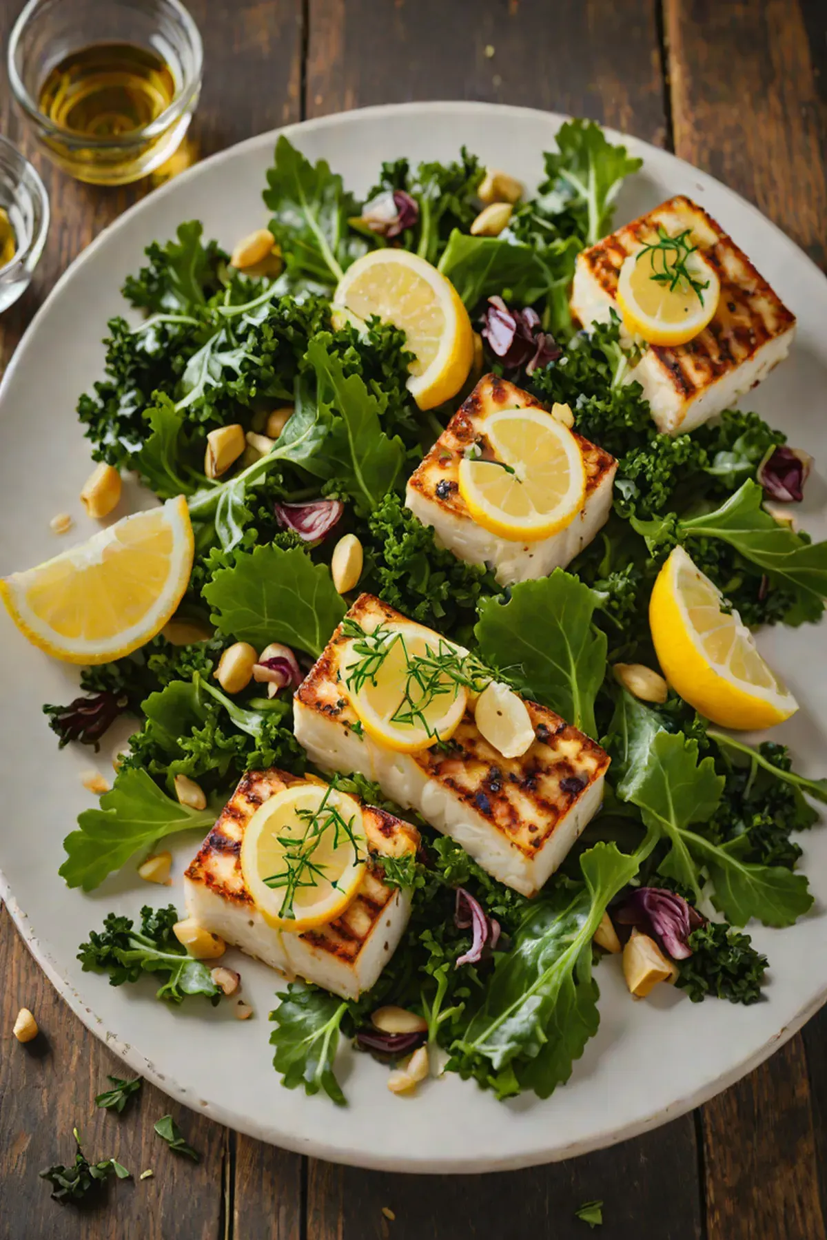 Roasted Halloumi with Kale