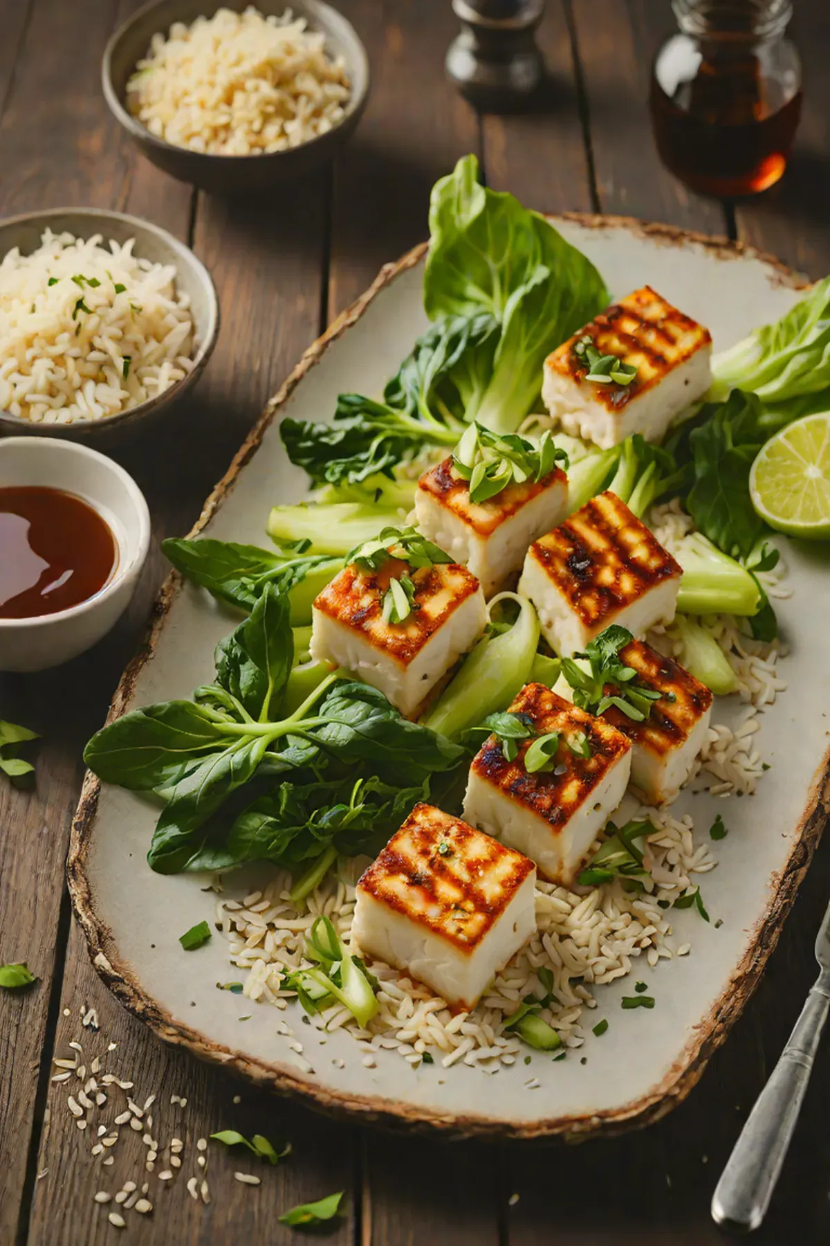 Roasted Halloumi with Pak Choi