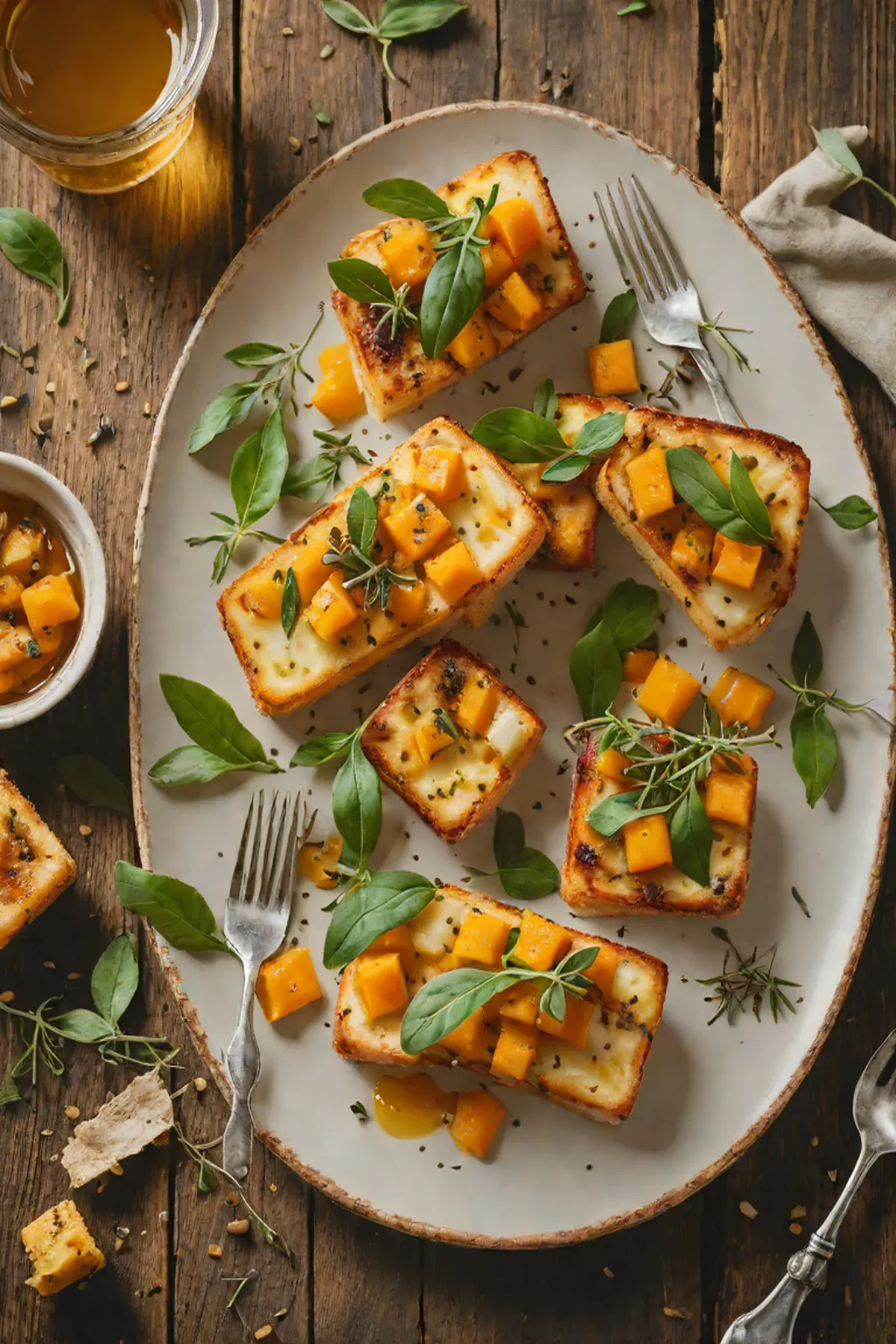 Roasted Halloumi with Pumpkin and Sage Brown Butter