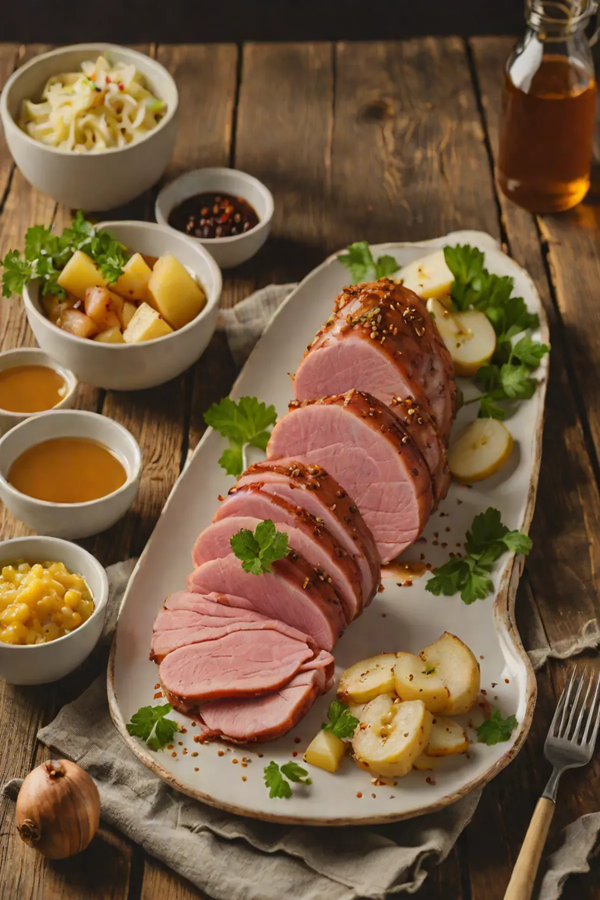 Roasted Ham with Lotus Root