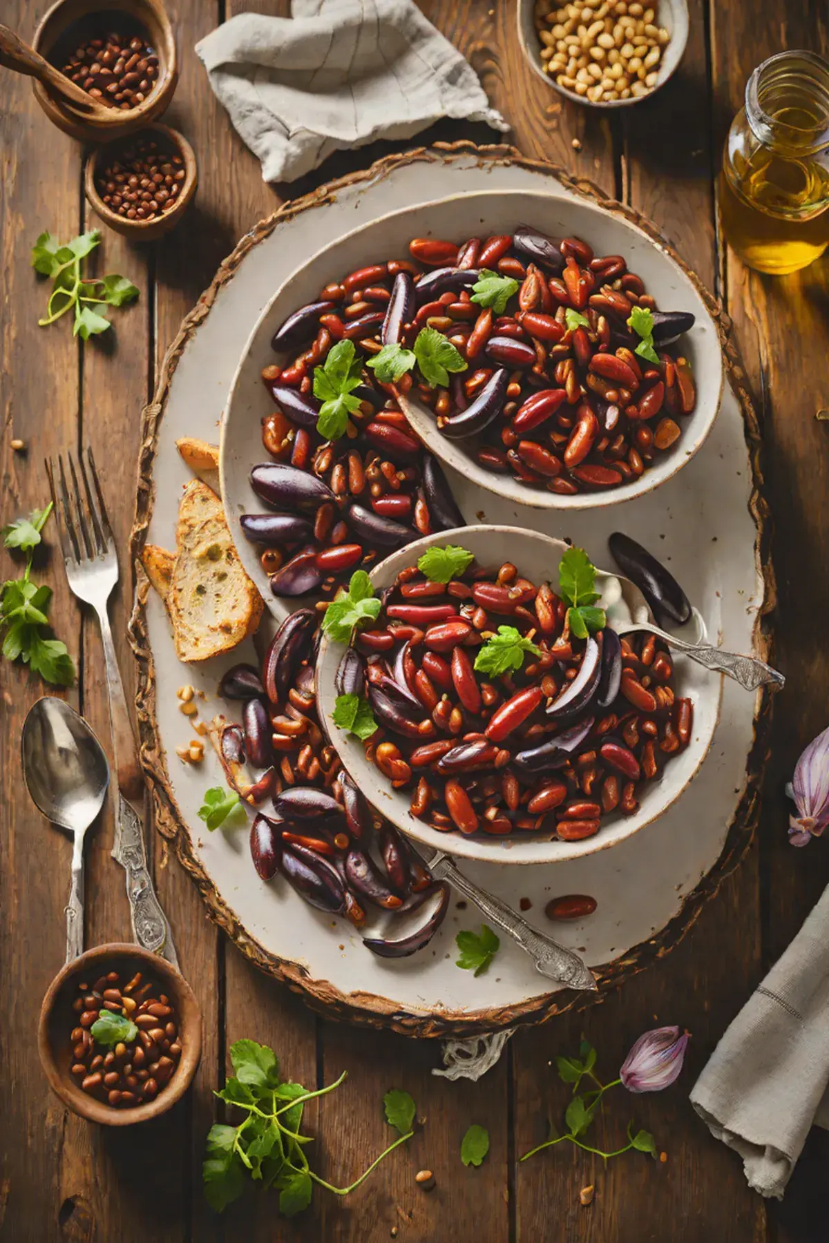 Roasted Kidney Beans with Aubergine